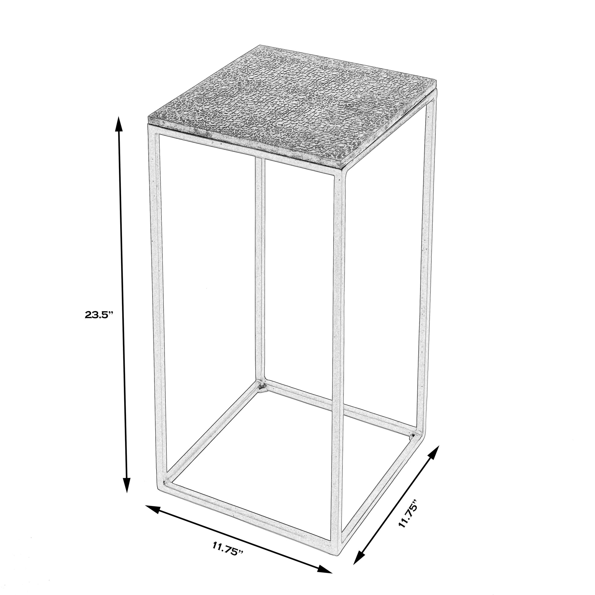 Butler Specialty Company Lacrossa 11.75 in. W Square Metal End Table, Silver