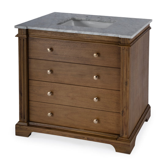 Hanson 36" Single Bathroom Vanity Set in Medium Brown 5570415