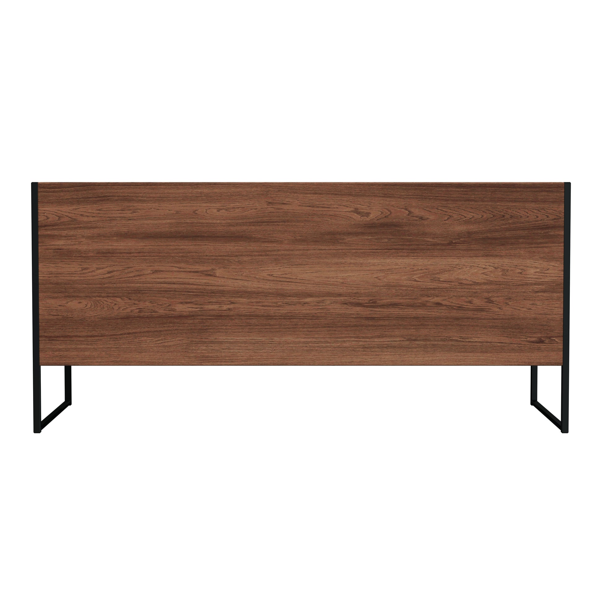 Butler Specialty Company Drake 64 in. W Rectangular Iron and Wood 6 Drawer Executive Desk, Medium Brown
