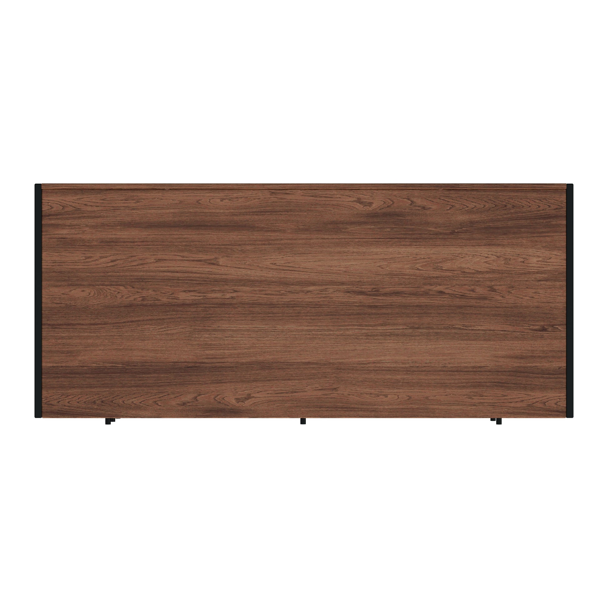 Butler Specialty Company Drake 64 in. W Rectangular Iron and Wood 6 Drawer Executive Desk, Medium Brown