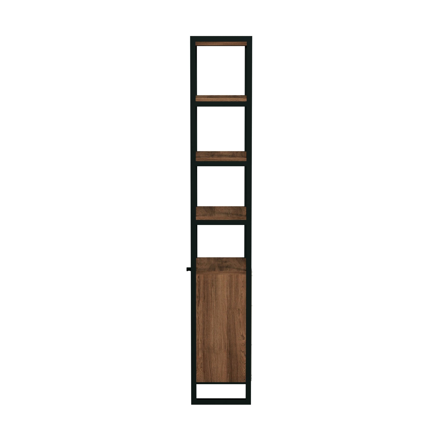Drake 73" Narrow Walnut Bookcase with Storage in Medium Brown 5576421