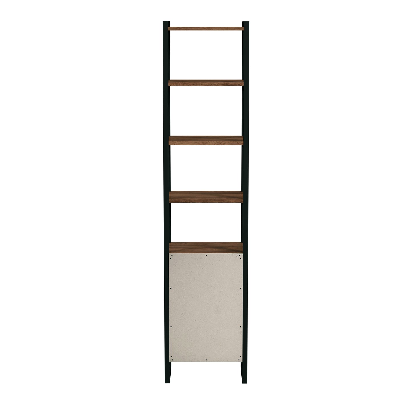 Drake 73" Narrow Walnut Bookcase with Storage in Medium Brown 5576421