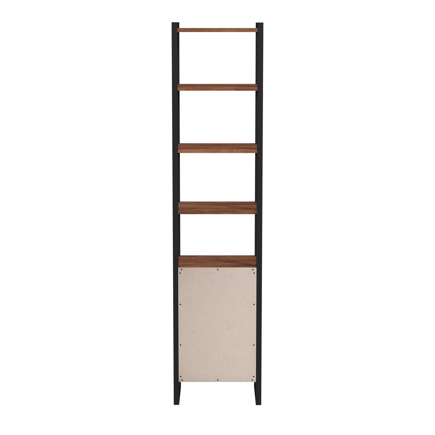 Drake 73" Narrow Walnut Bookcase with Storage in Medium Brown 5576421