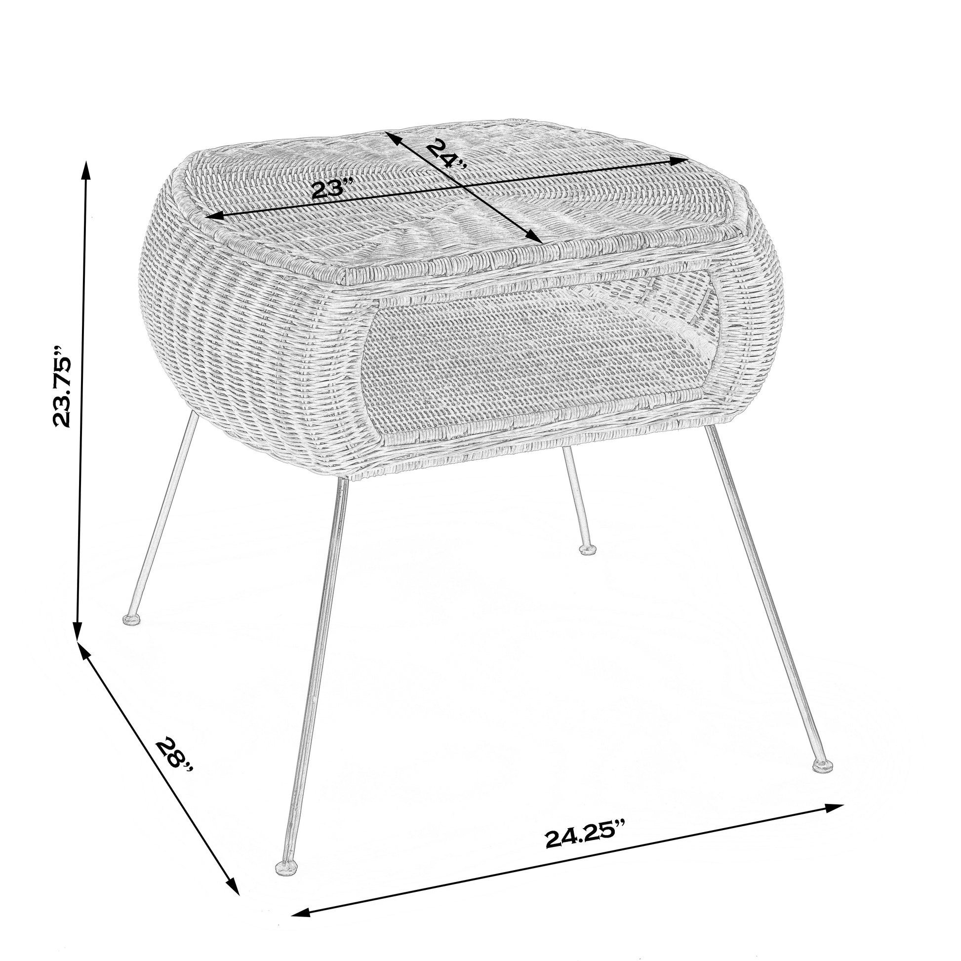 Butler Specialty Company Coralitta 24.25 in. W Rattan End Table, Light Brown
