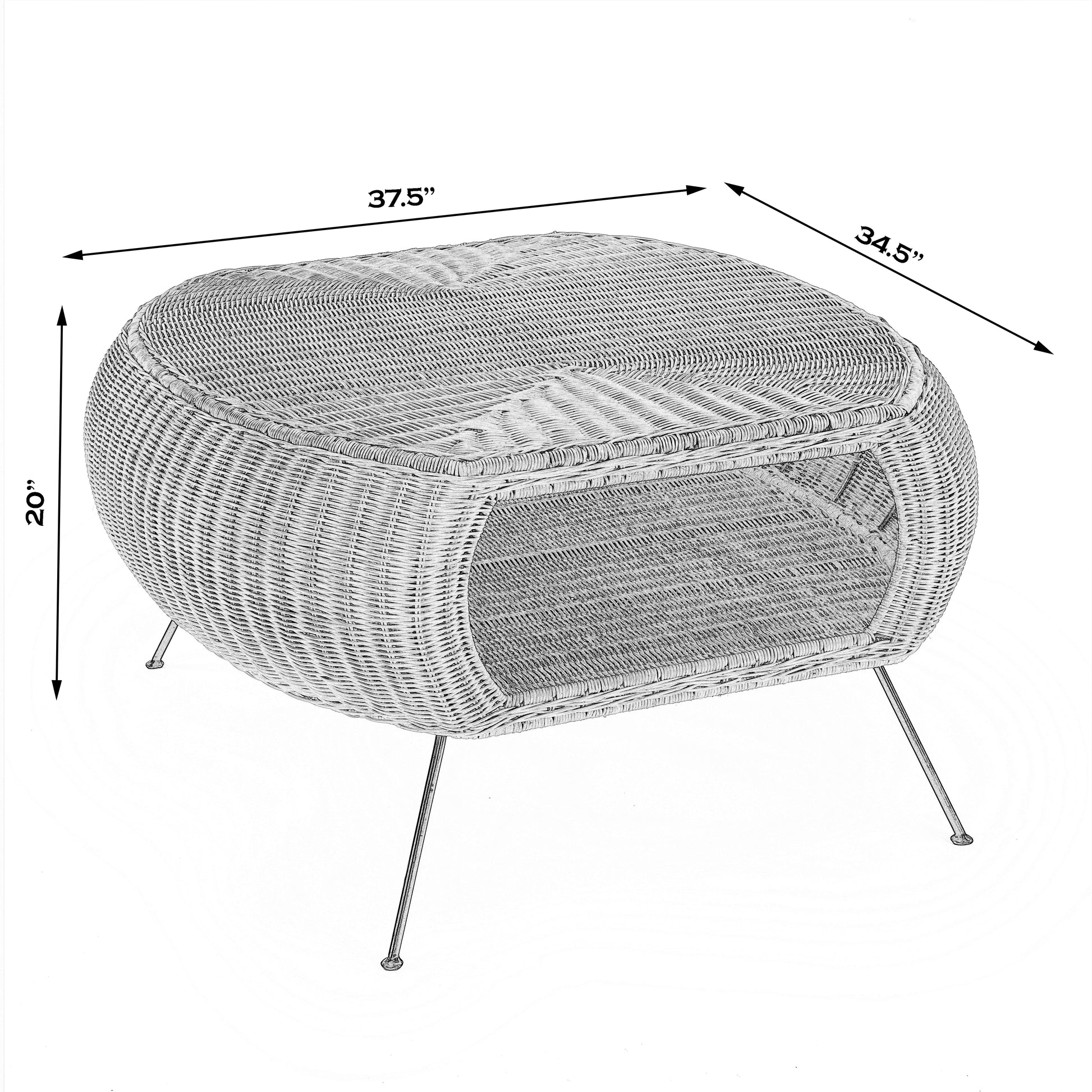 Butler Specialty Company Coralitta 37.5 in. W Rattan Coffee Table, Light Brown