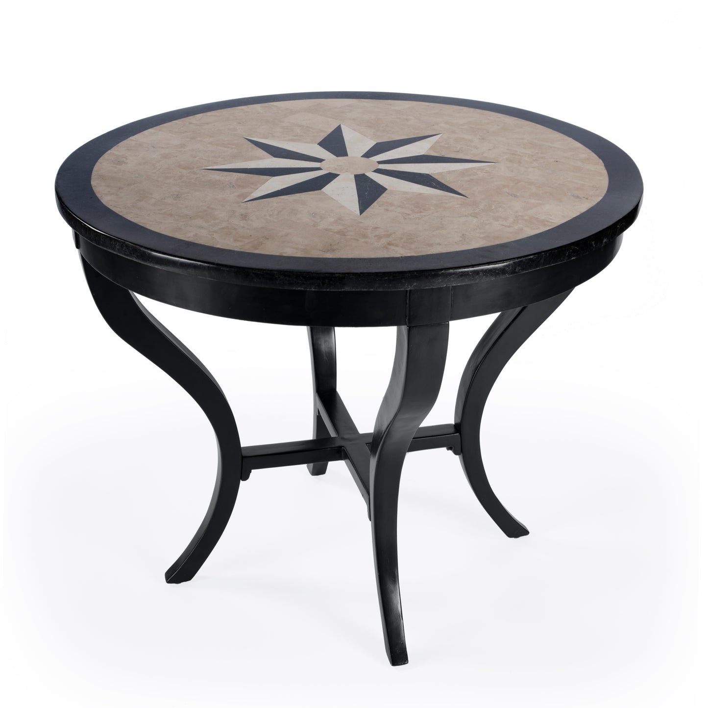 Clarissandra Stone Top 38.5" Foyer Table in Black 5580295