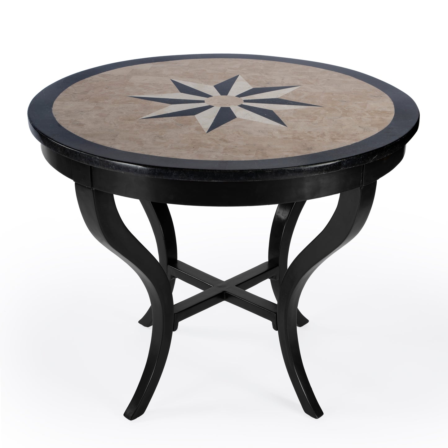 Clarissandra Stone Top 38.5" Foyer Table in Black 5580295