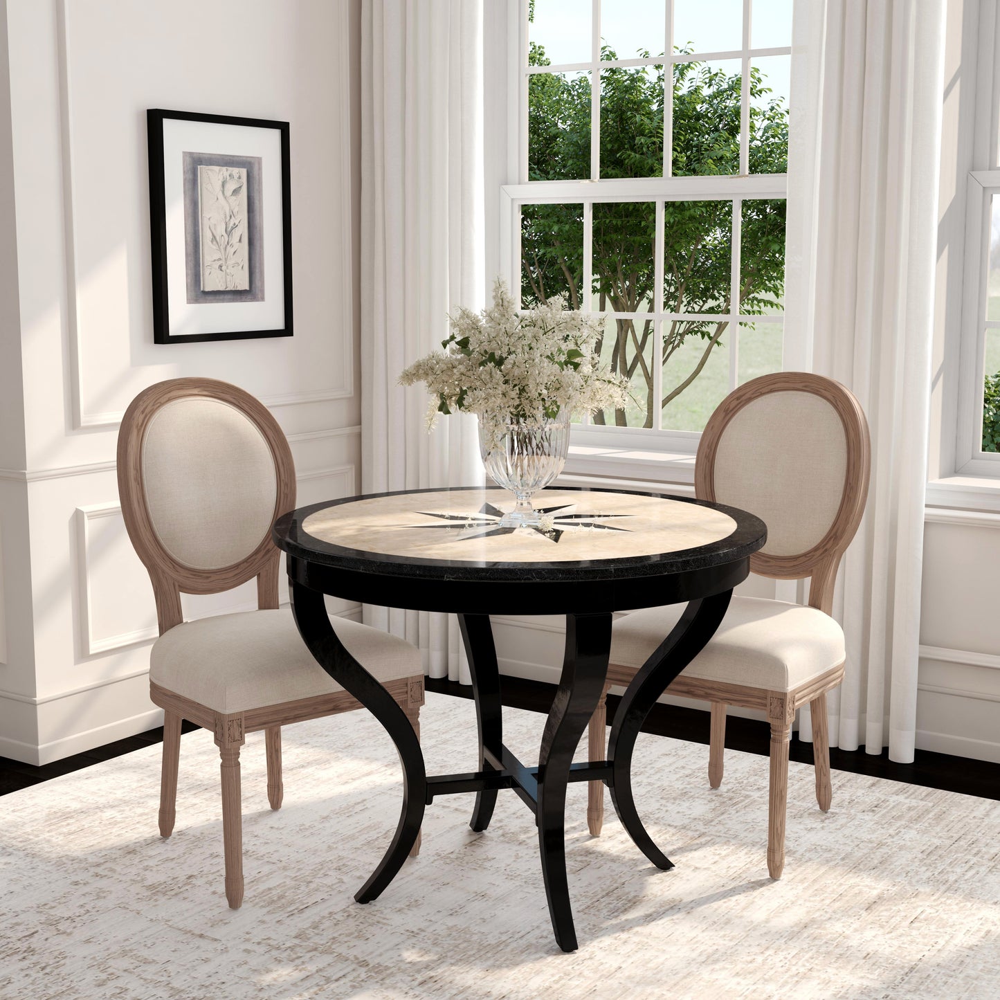 Clarissandra Stone Top 38.5" Foyer Table in Black 5580295