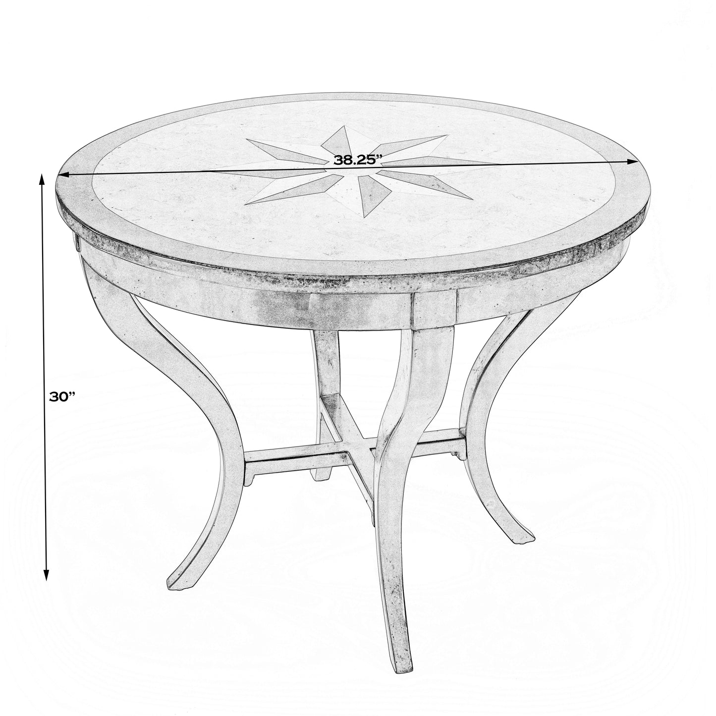 Clarissandra Stone Top 38.5" Foyer Table in Black 5580295