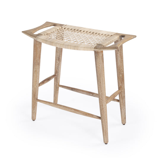 Tristan Natural Wood & Rattan 24.75" Counter Stool in Light Brown 5584312
