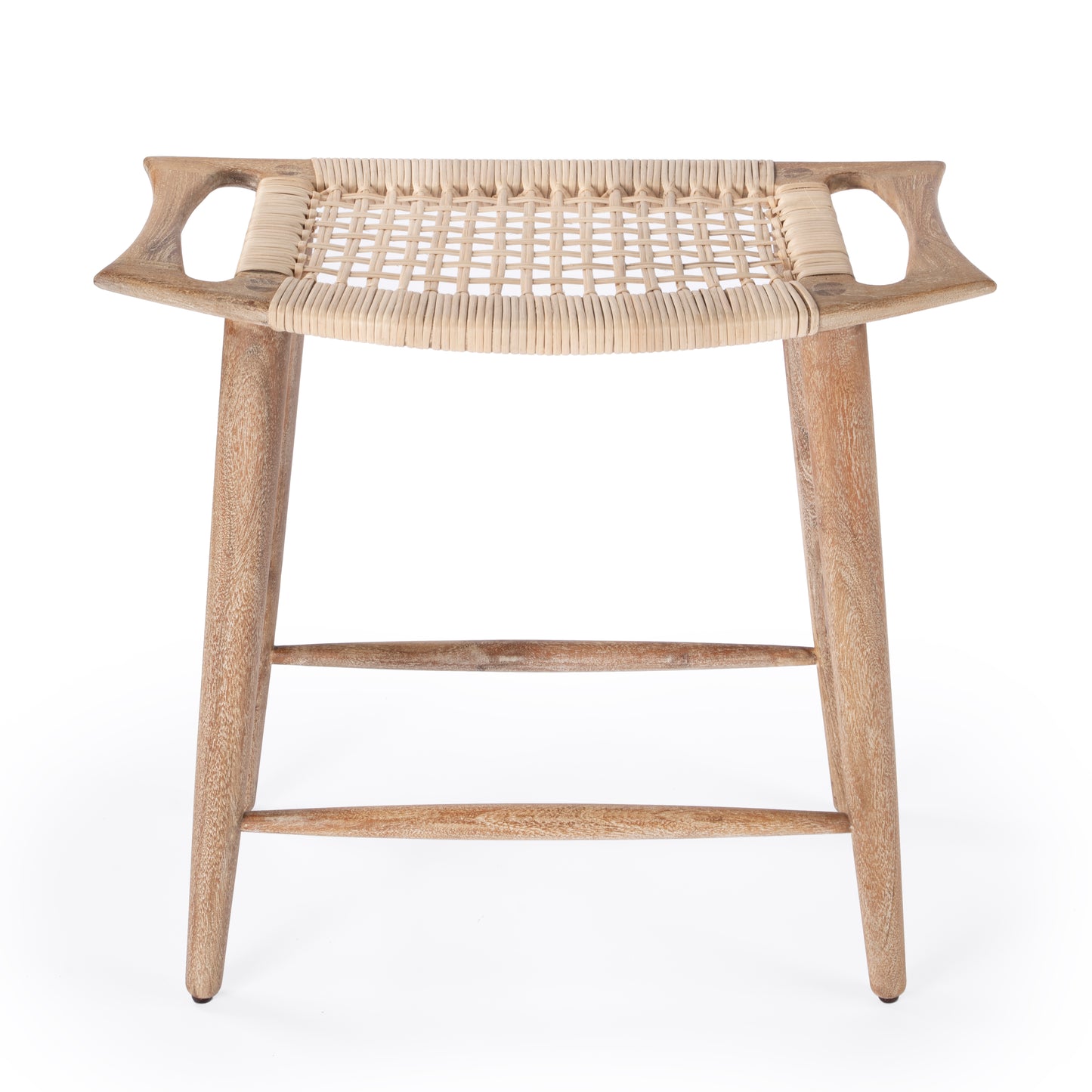 Tristan Natural Wood & Rattan 24.75" Counter Stool in Light Brown 5584312