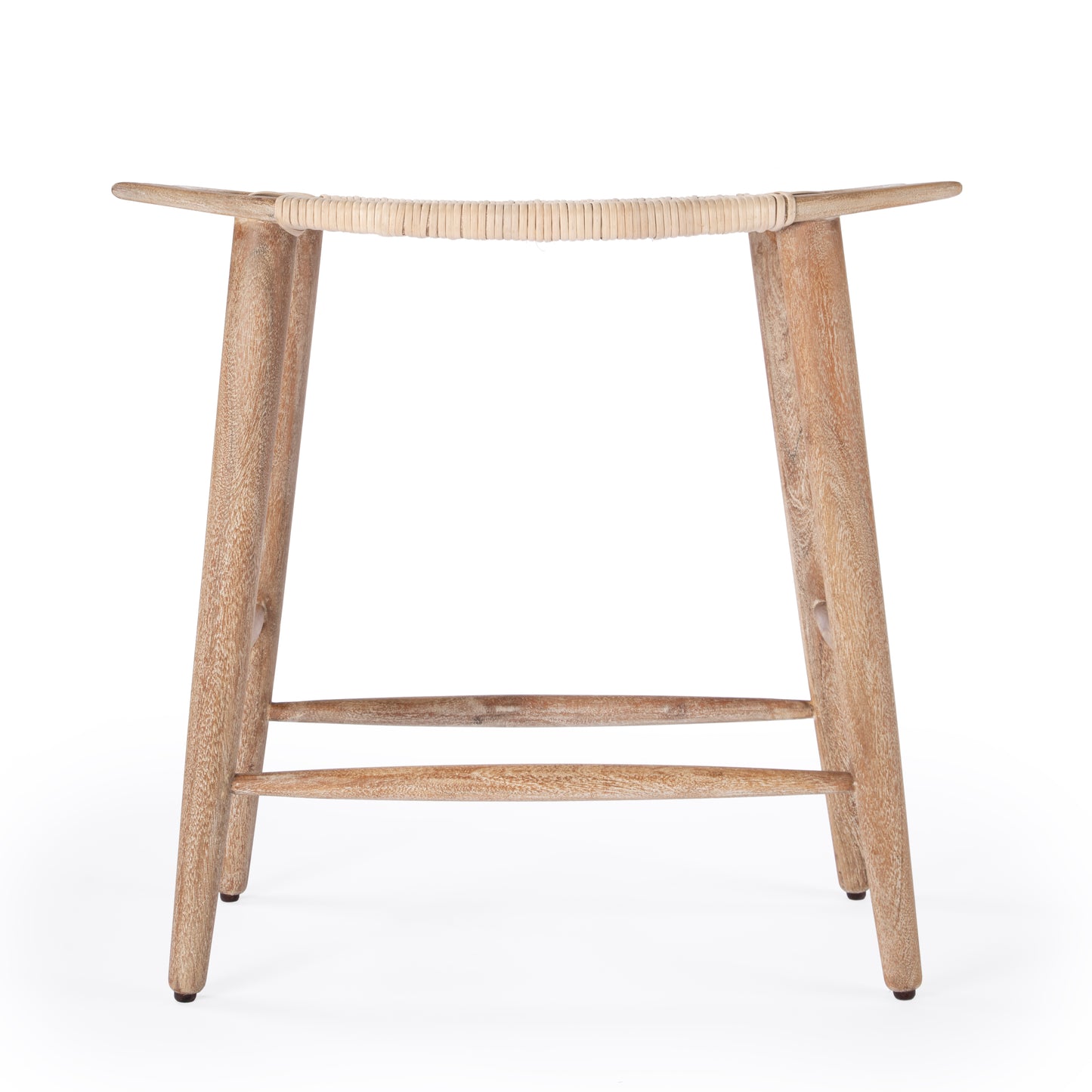 Tristan Natural Wood & Rattan 24.75" Counter Stool in Light Brown 5584312