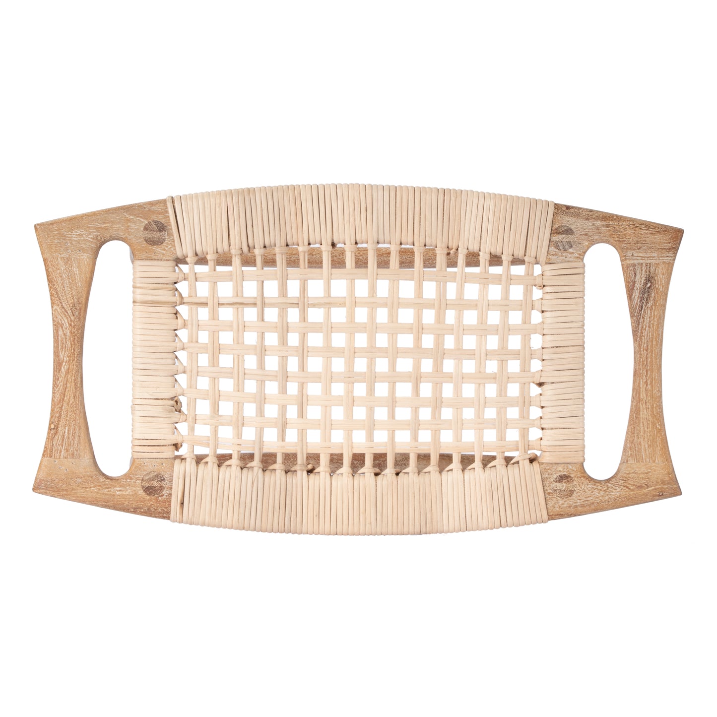 Tristan Natural Wood & Rattan 24.75" Counter Stool in Light Brown 5584312