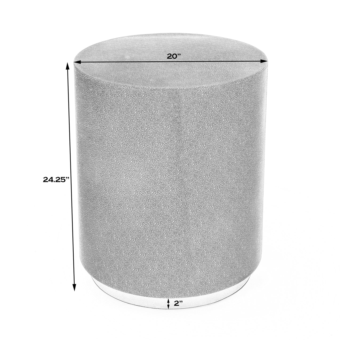Butler Specialty Company Olenka 20 in. W Round Leather and Metal Drum Side Table, Gold