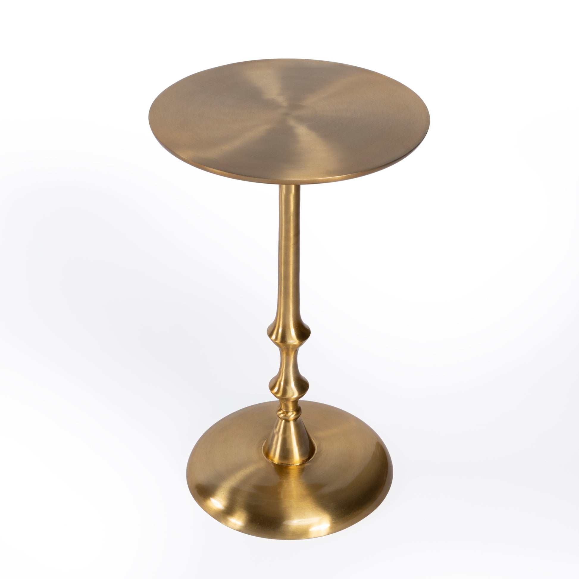 Butler Specialty Company Givanna 11.75 in. W Round All Metal Pedestal Base Side Table, Gold