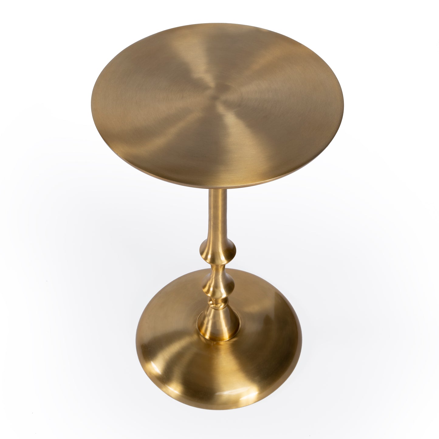 Butler Specialty Company Givanna 11.75 in. W Round All Metal Pedestal Base Side Table, Gold
