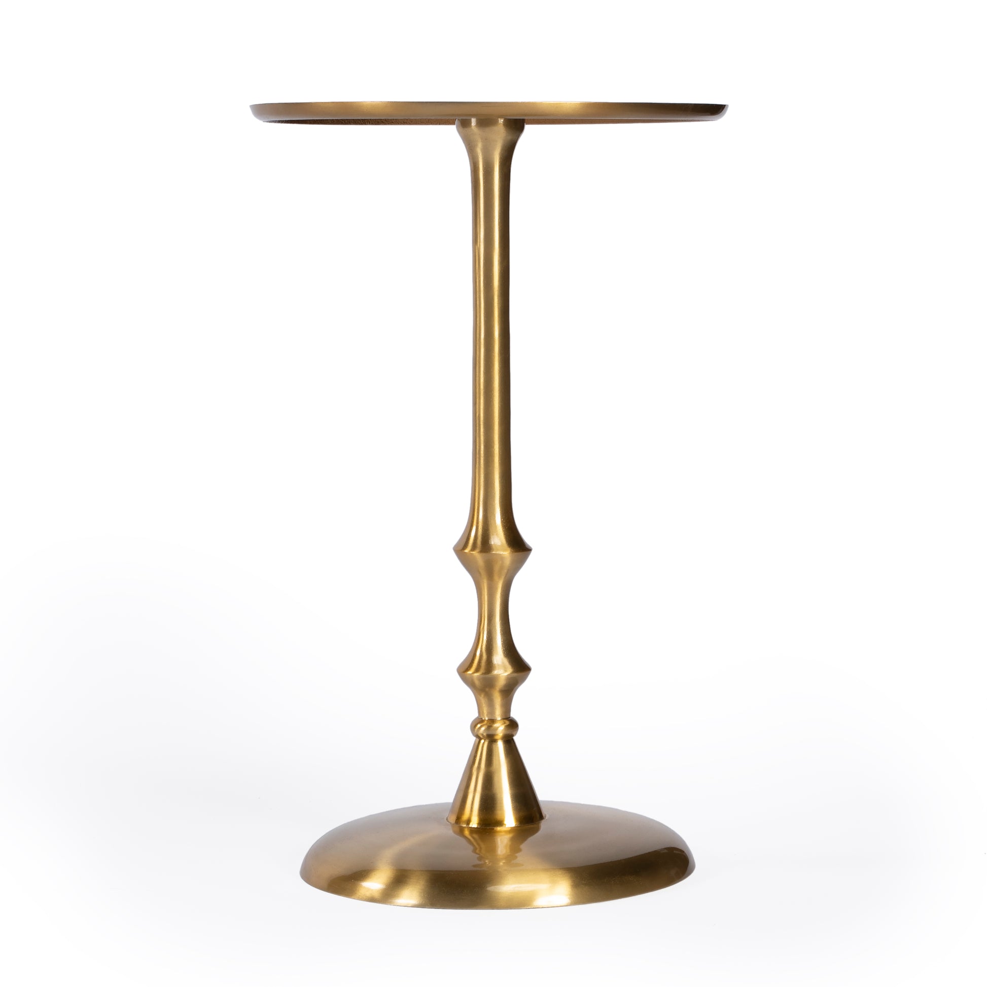 Butler Specialty Company Givanna 11.75 in. W Round All Metal Pedestal Base Side Table, Gold