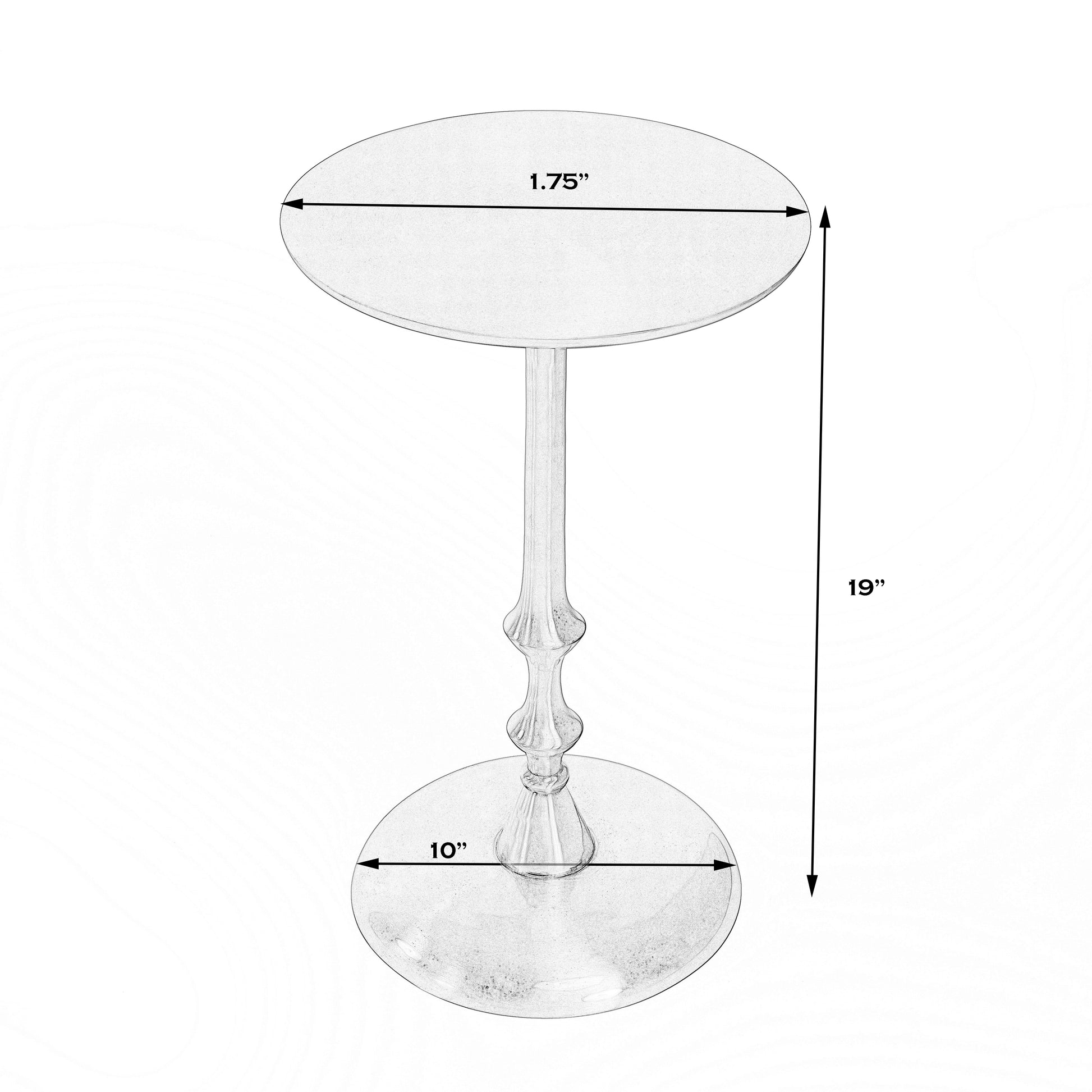 Butler Specialty Company Givanna 11.75 in. W Round All Metal Pedestal Base Side Table, Gold