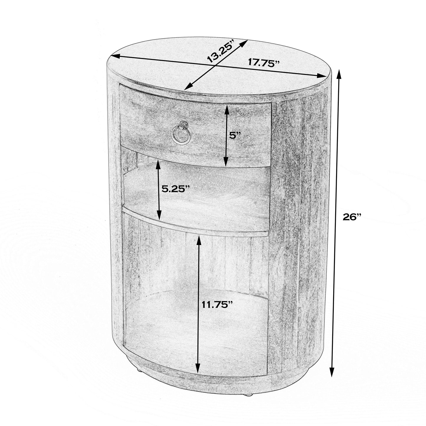 Carnolitta One Drawer End Table in Dark Brown 5595354