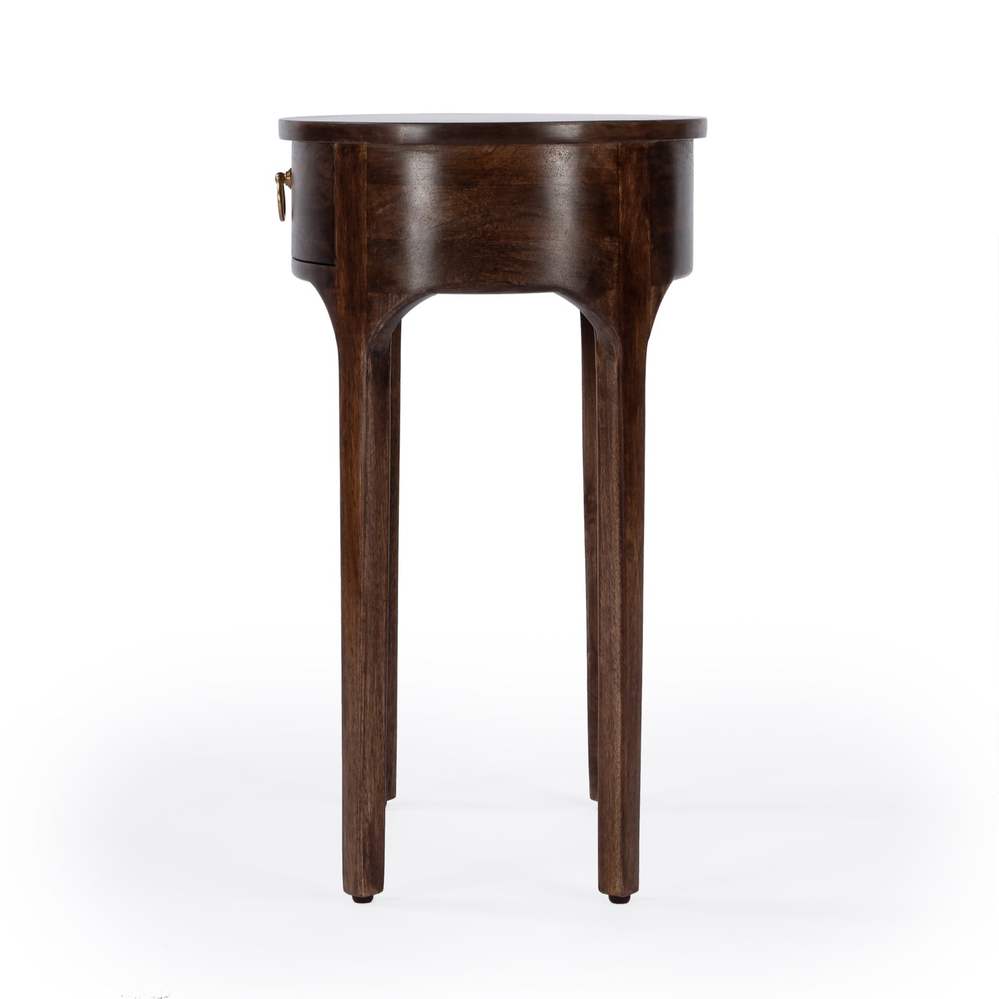 Butler Specialty Company Alinia 18.5 in. W Oval Wood 1 Drawer End Table, Dark Brown