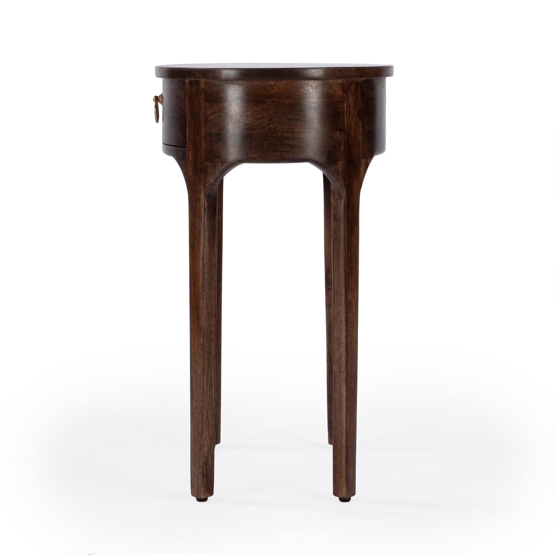 Butler Specialty Company Alinia 18.5 in. W Oval Wood 1 Drawer End Table, Dark Brown