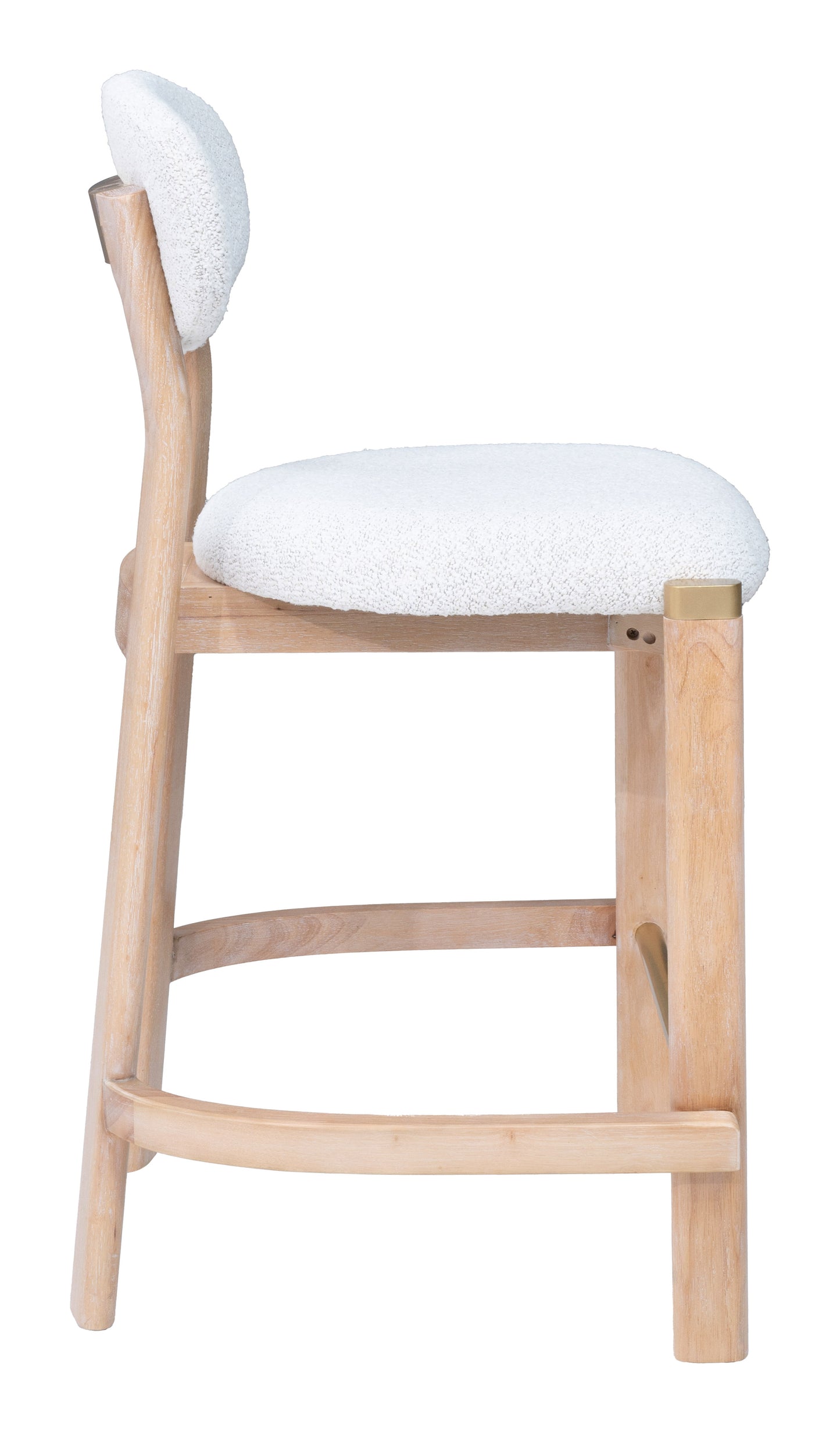 Rilou Counter Stool (Set of 2) White & Natural - 2