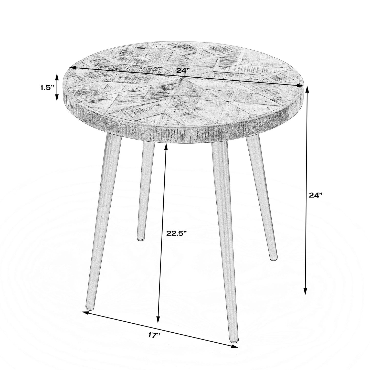 Glarious Round Side Table in Medium Brown 5600140