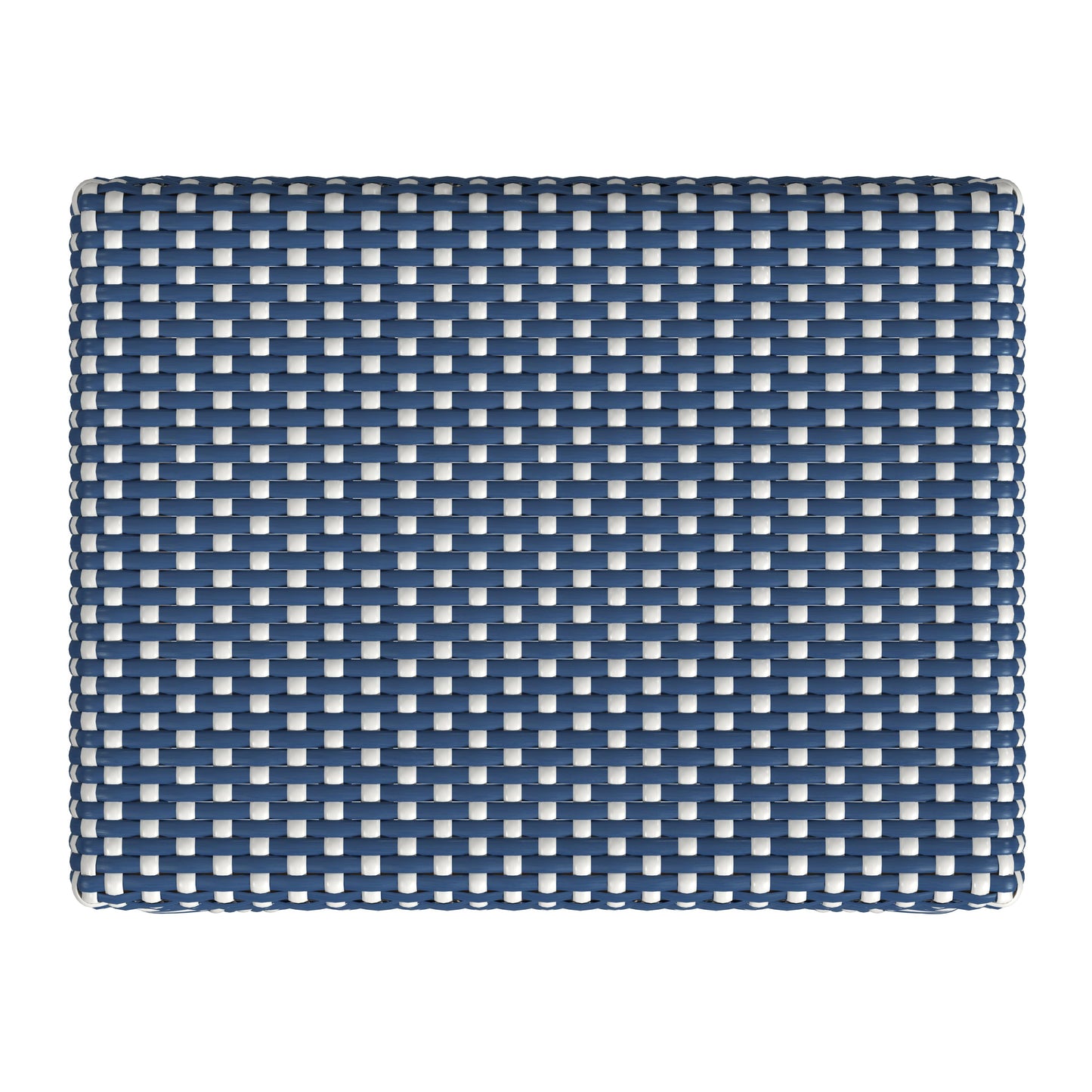 Butler Specialty Company Robias 30 in. Seat Height Rectangular Rattan Backless Bar Stool, Blue and White Dot