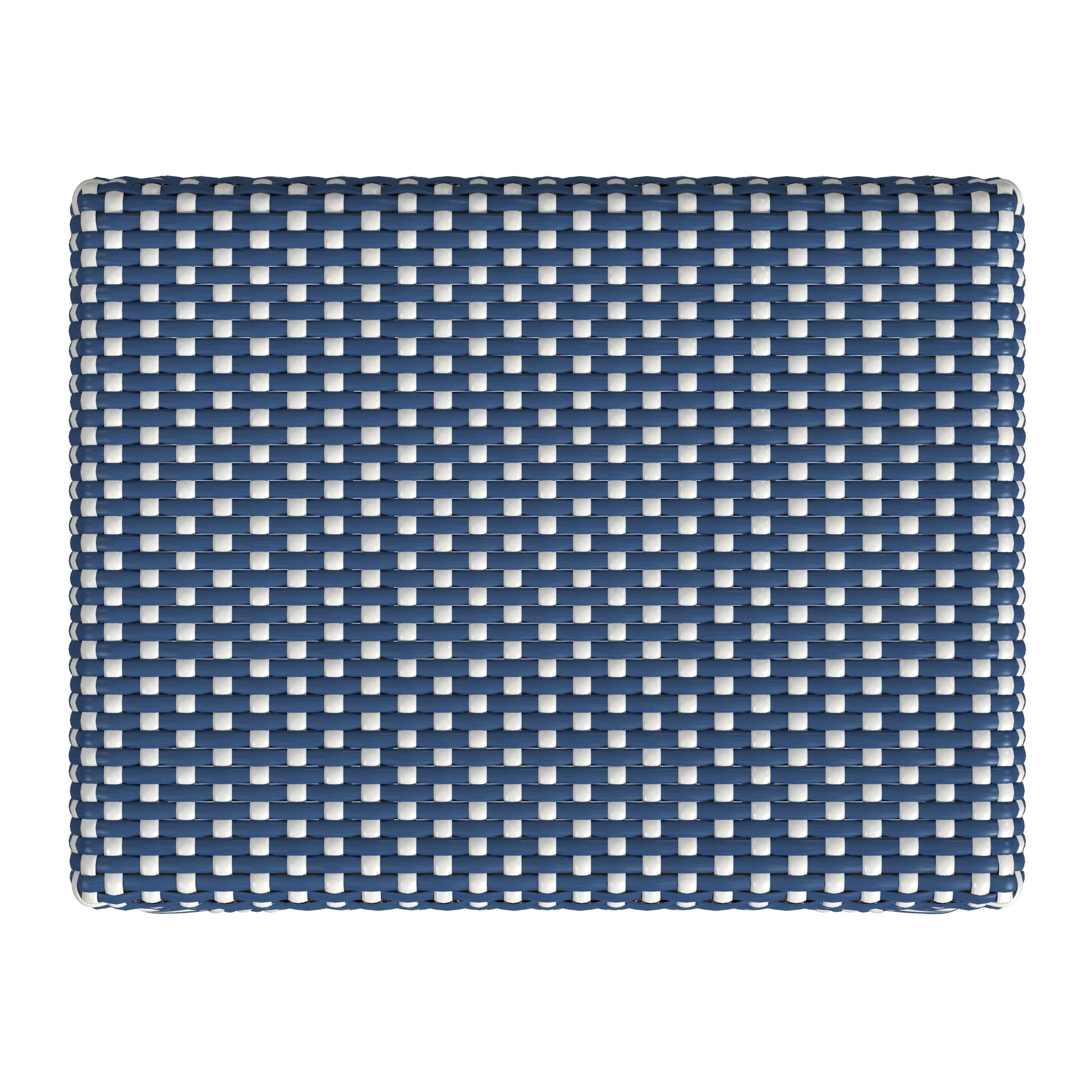Butler Specialty Company Robias 30 in. Seat Height Rectangular Rattan Backless Bar Stool, Blue and White Dot