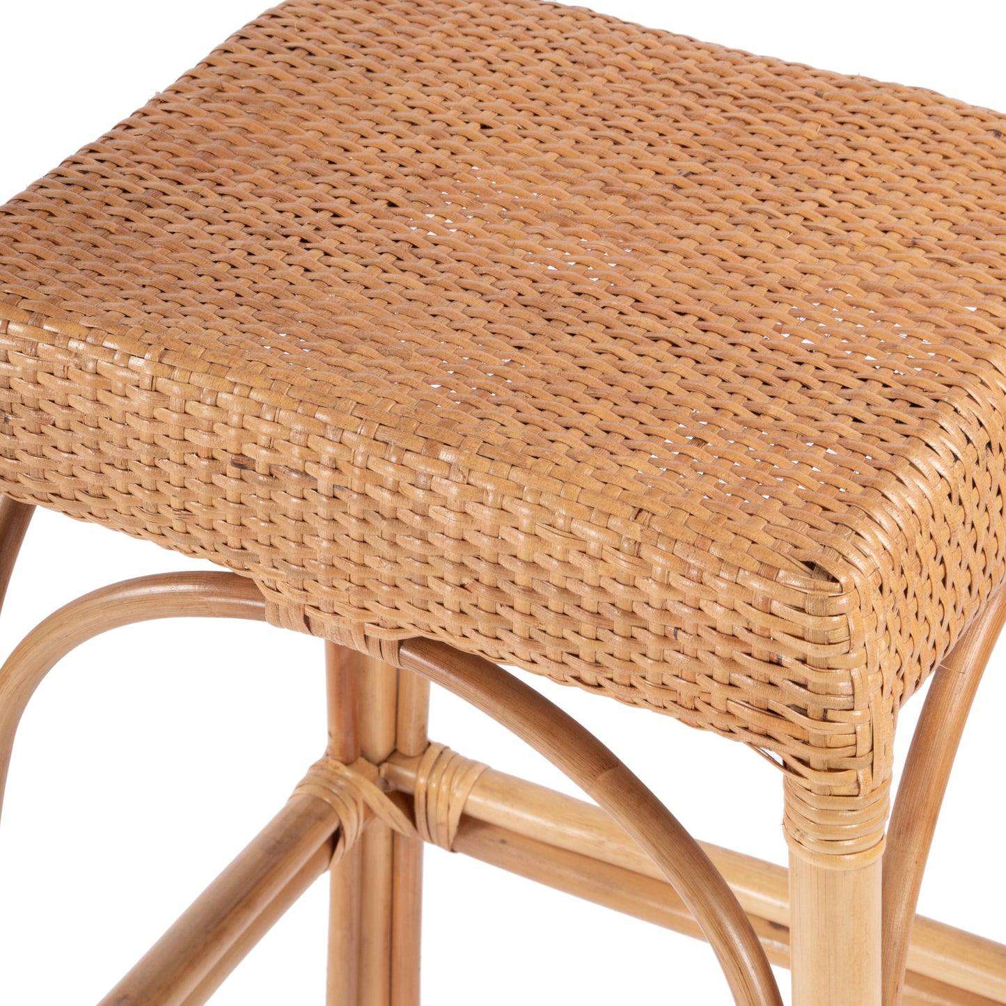 Butler Specialty Company Robias 30 in. Seat Height Rectangular Rattan Backless Bar Stool, Natural