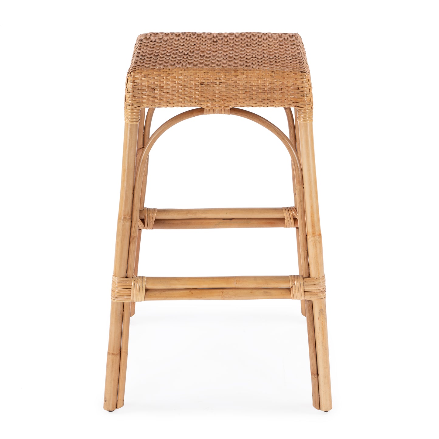 Butler Specialty Company Robias 30 in. Seat Height Rectangular Rattan Backless Bar Stool, Natural