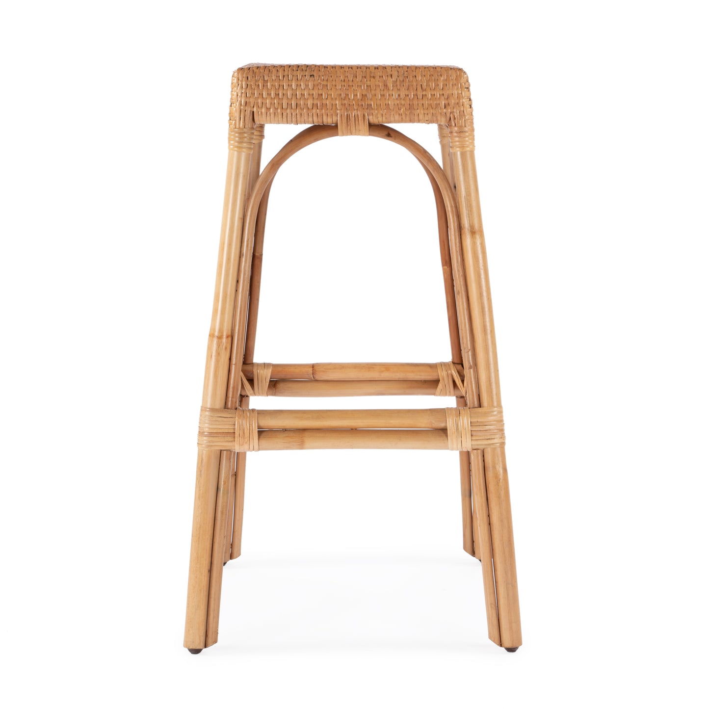 Butler Specialty Company Robias 30 in. Seat Height Rectangular Rattan Backless Bar Stool, Natural
