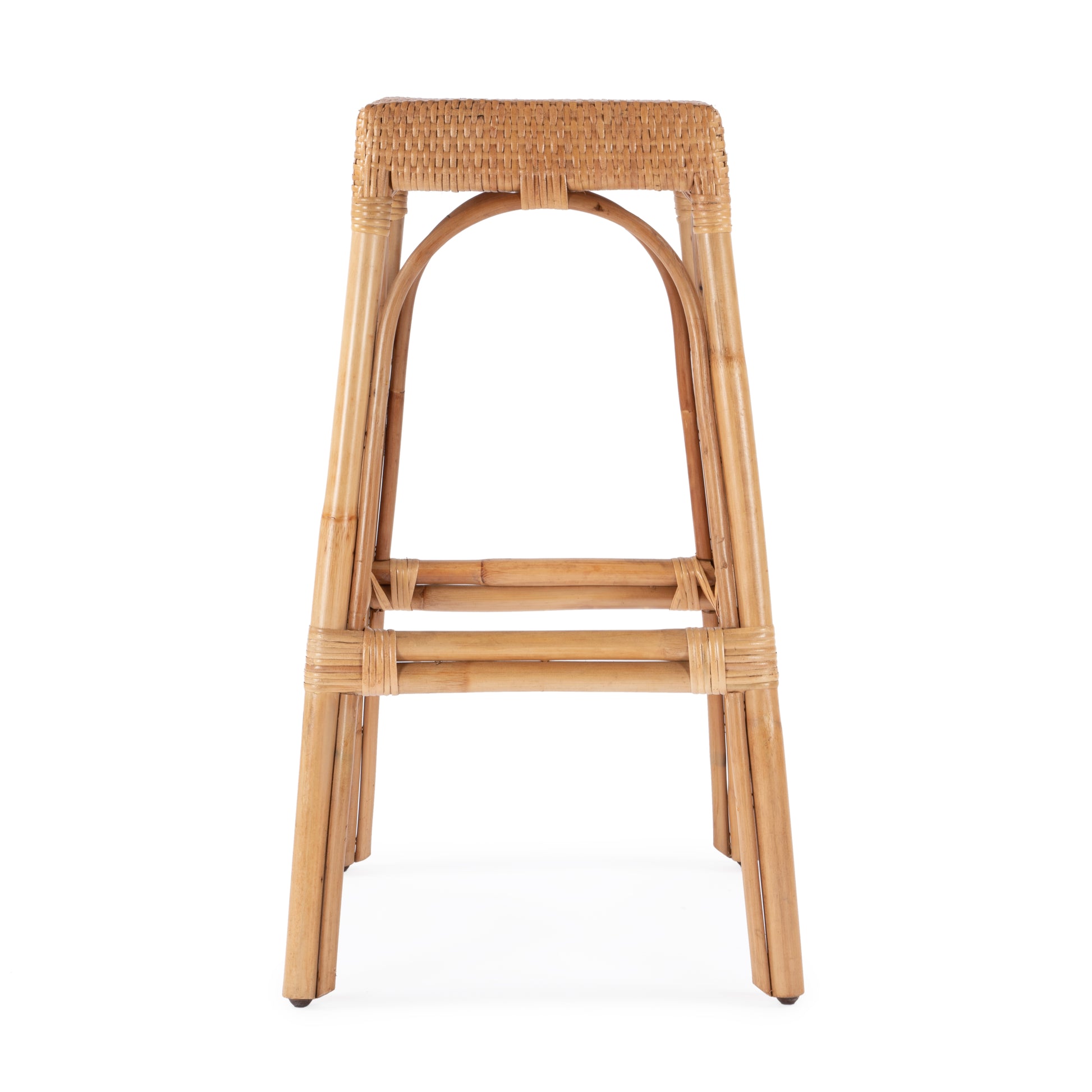 Butler Specialty Company Robias 30 in. Seat Height Rectangular Rattan Backless Bar Stool, Natural