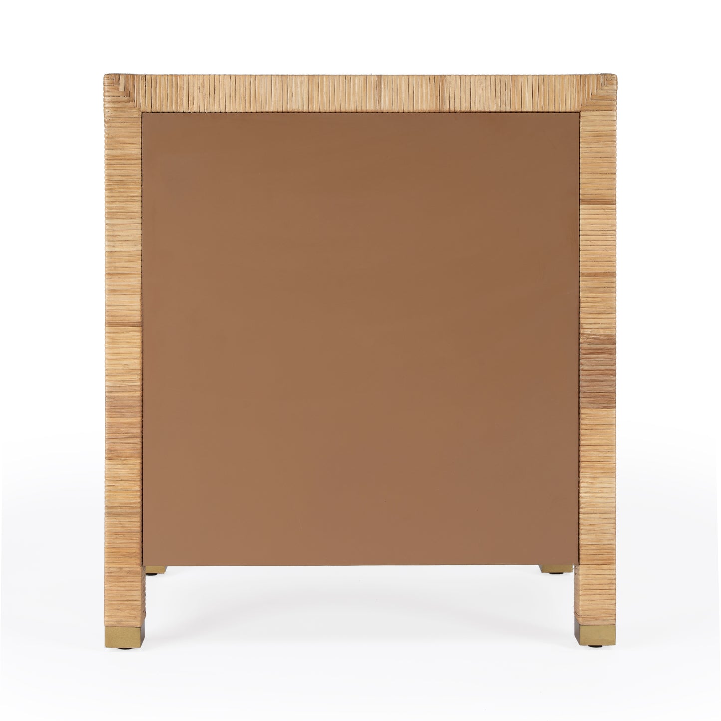 Butler Specialty Company Corfu 25 in. W Rectangular Rattan 3 Drawer Nightstand, Natural and White