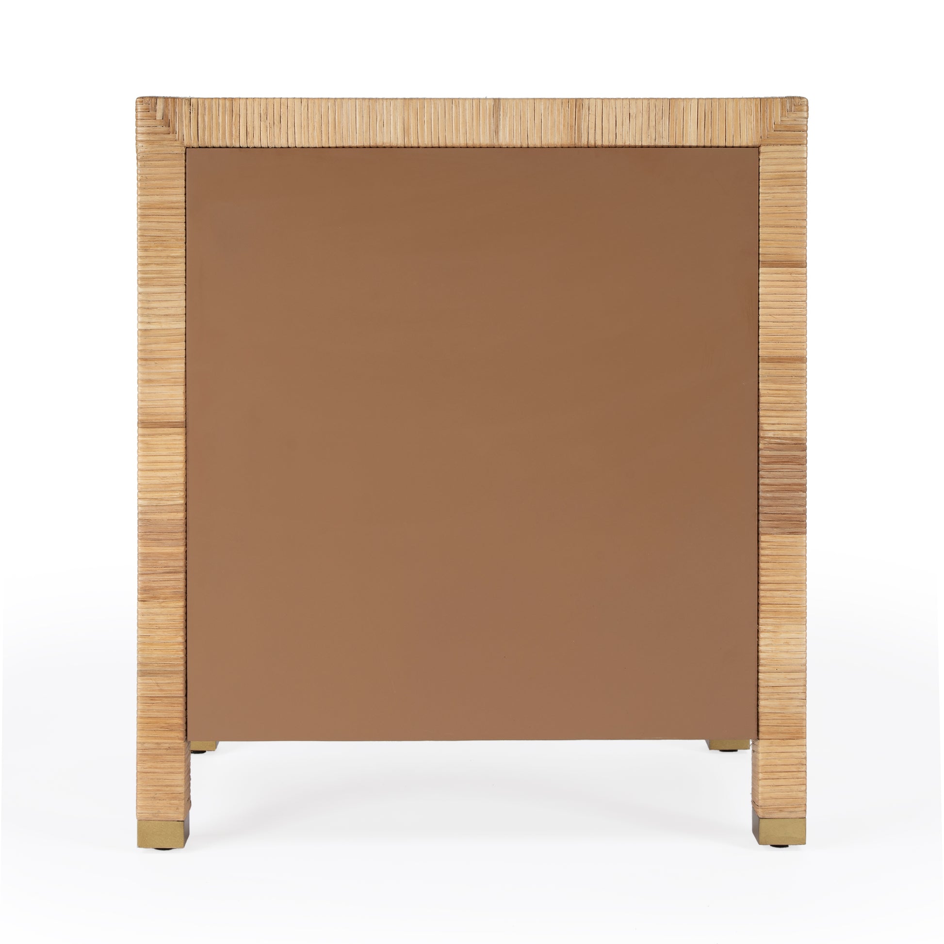 Butler Specialty Company Corfu 25 in. W Rectangular Rattan 3 Drawer Nightstand, Natural and White