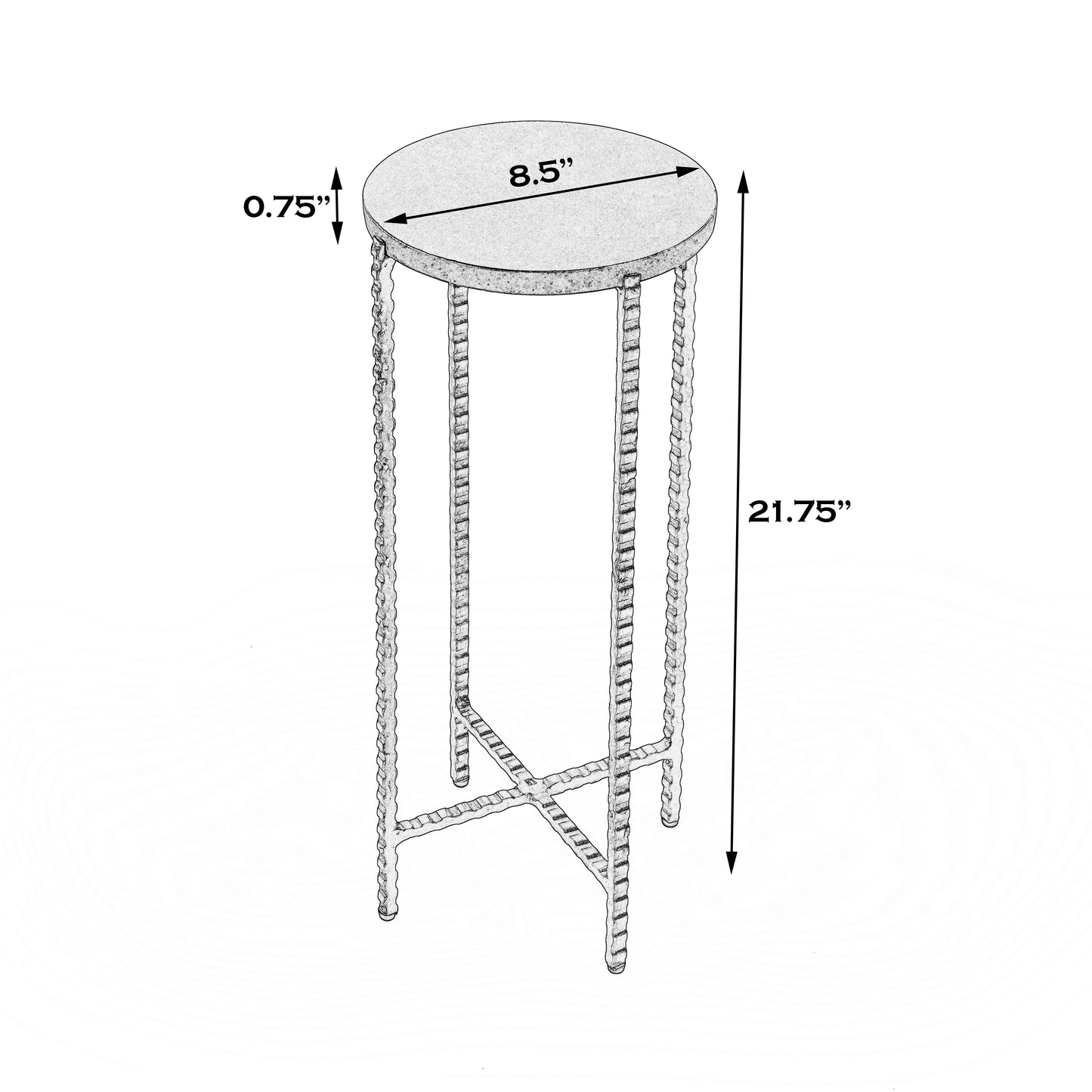 Nigella Granite Cross Legs Side Table in Multi-Color 5612414