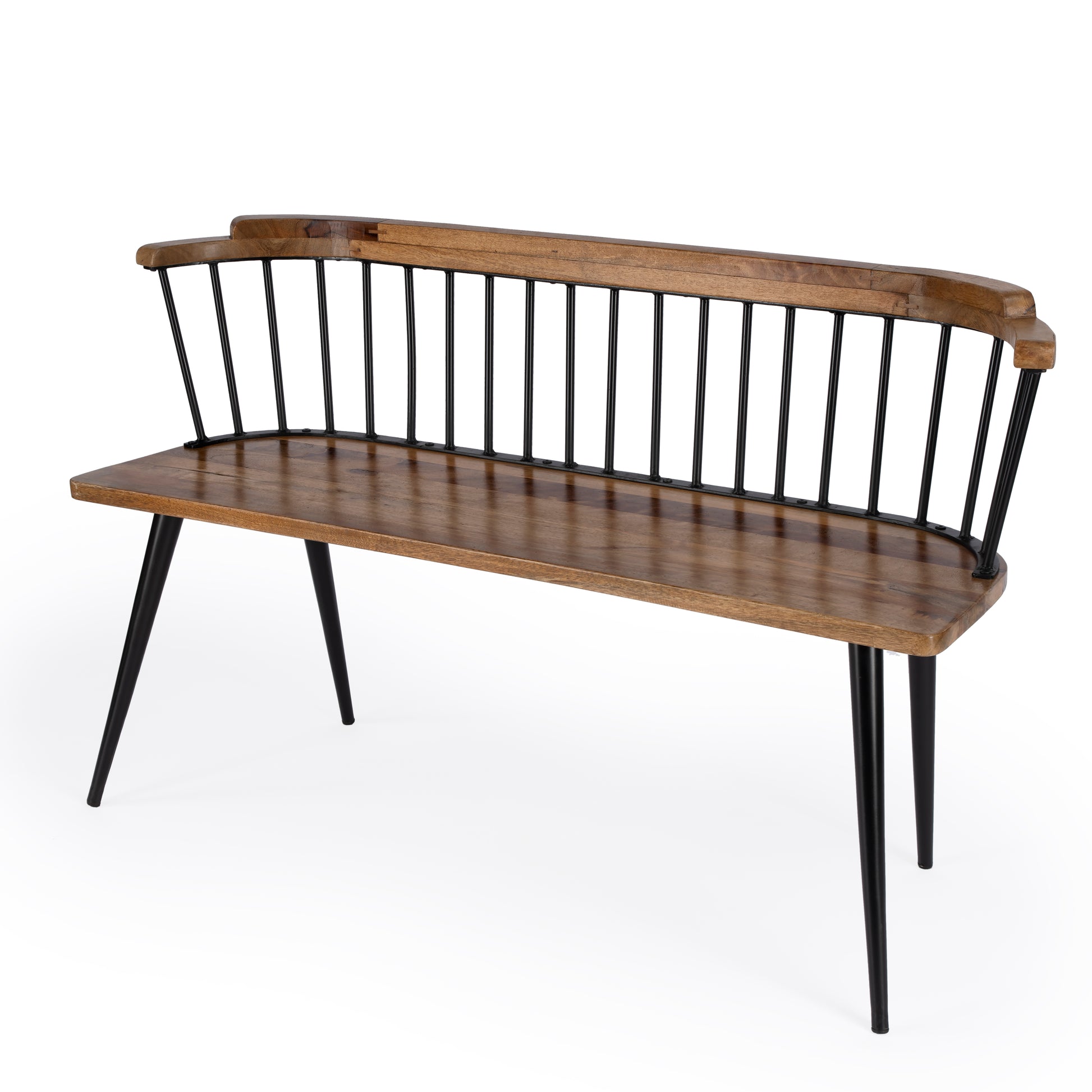 Butler Specialty Company Tempe 51.25 in. W Rectangular Wood Spindle Back Accent Bench, Medium Brown
