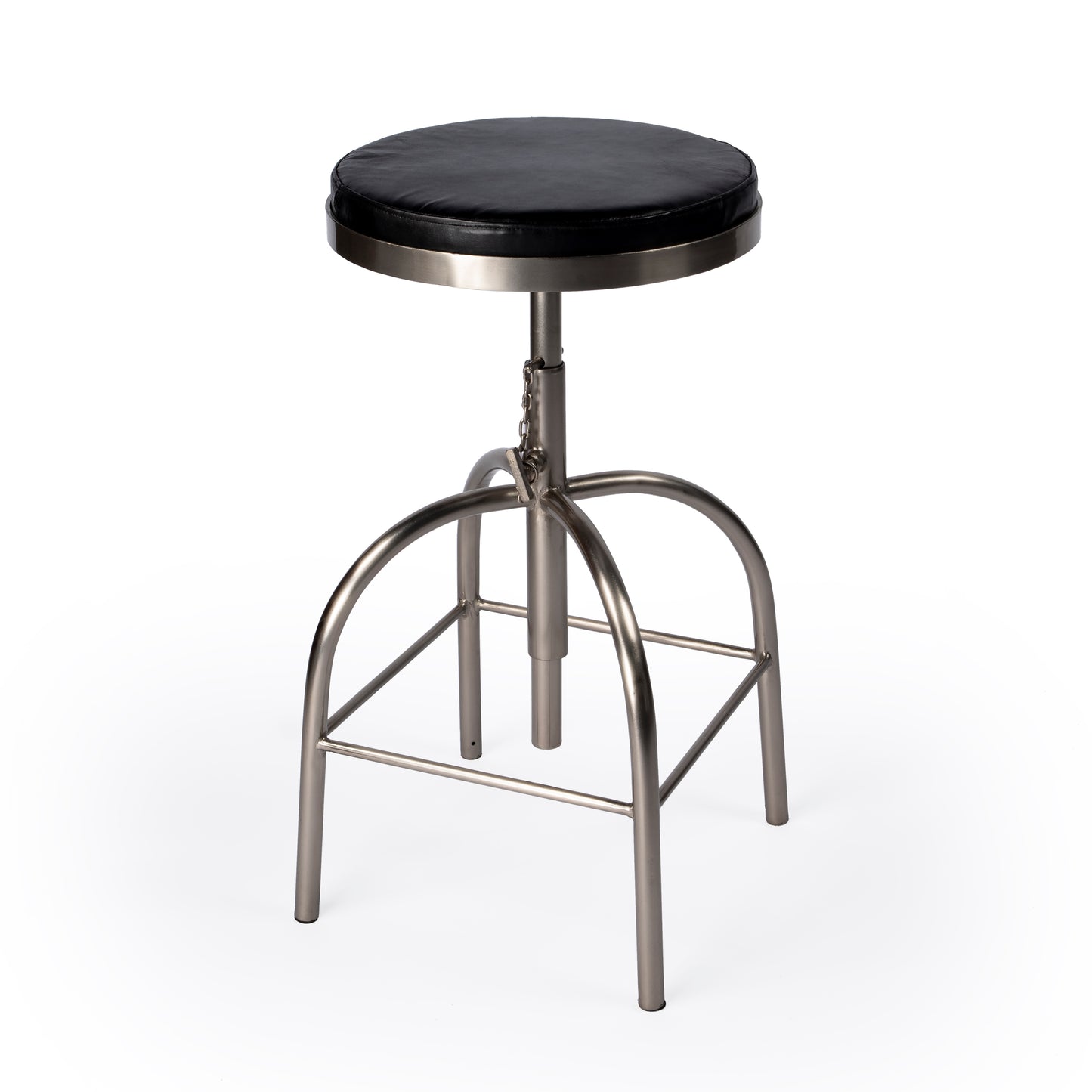 Clyde Leather 25" Adjustable Bar Stool in Black 5617034