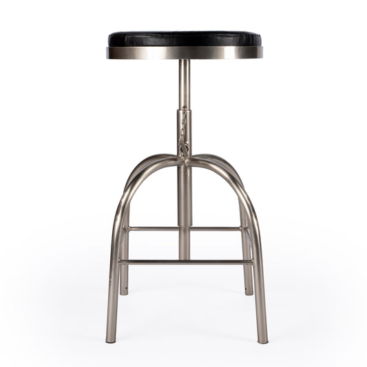 Clyde Leather 25" Adjustable Bar Stool in Black 5617034