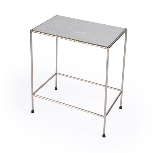 Isa Marble End Table in White 5620220