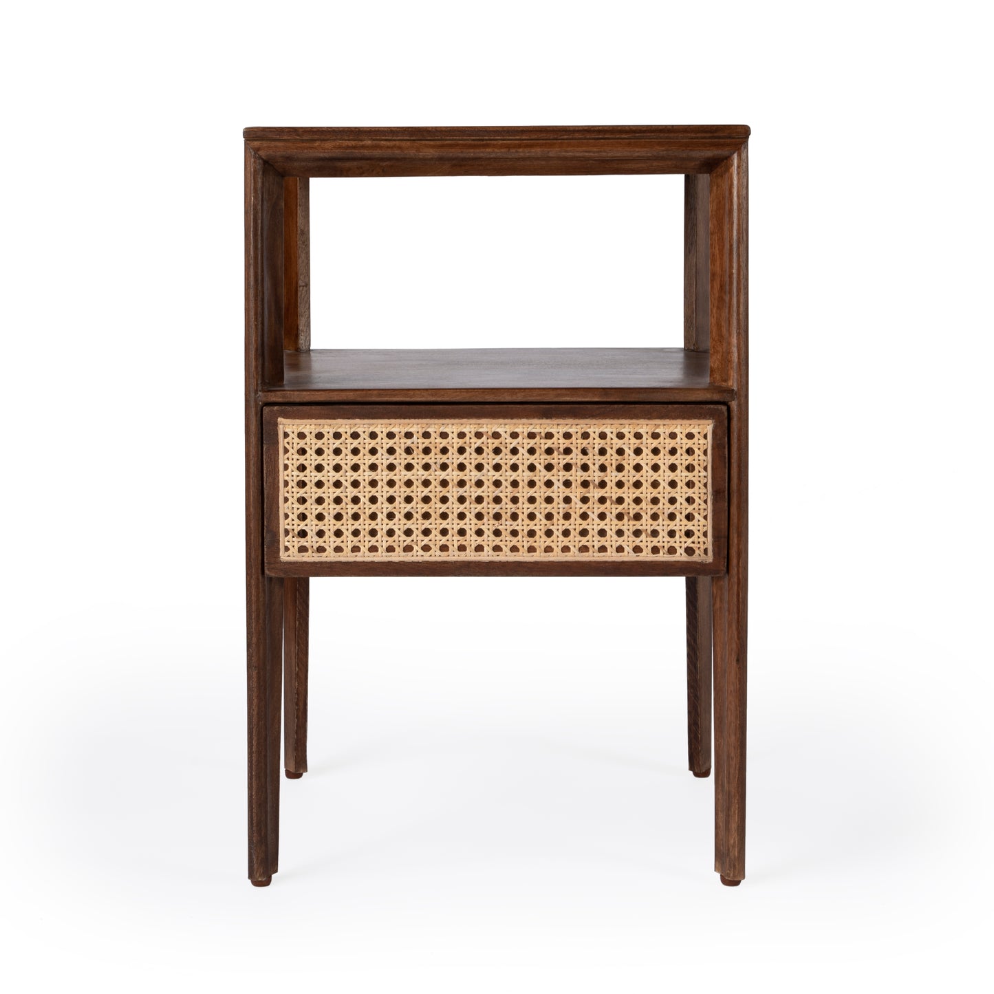 Butler Specialty Company Vardo 16 in. W Rectangular Cane 1 Drawer Nightstand with Top Open Shelf, Multi