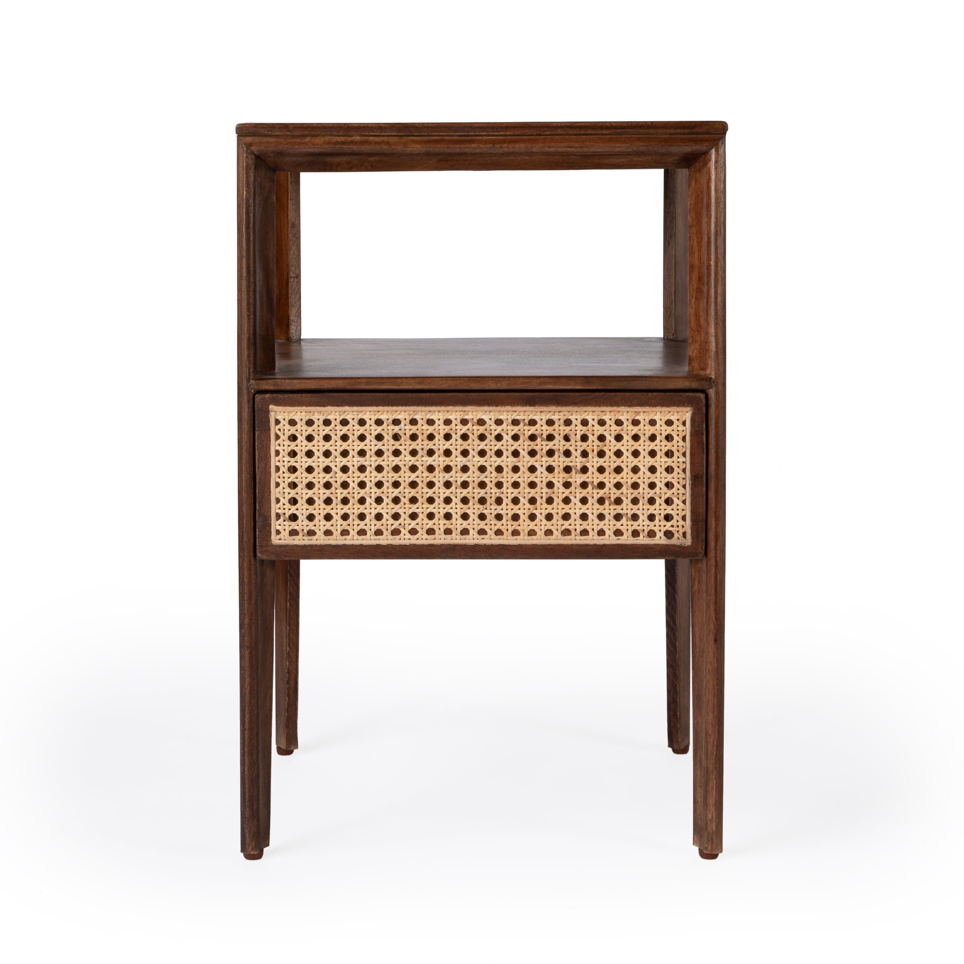 Butler Specialty Company Vardo 16 in. W Rectangular Cane 1 Drawer Nightstand with Top Open Shelf, Multi