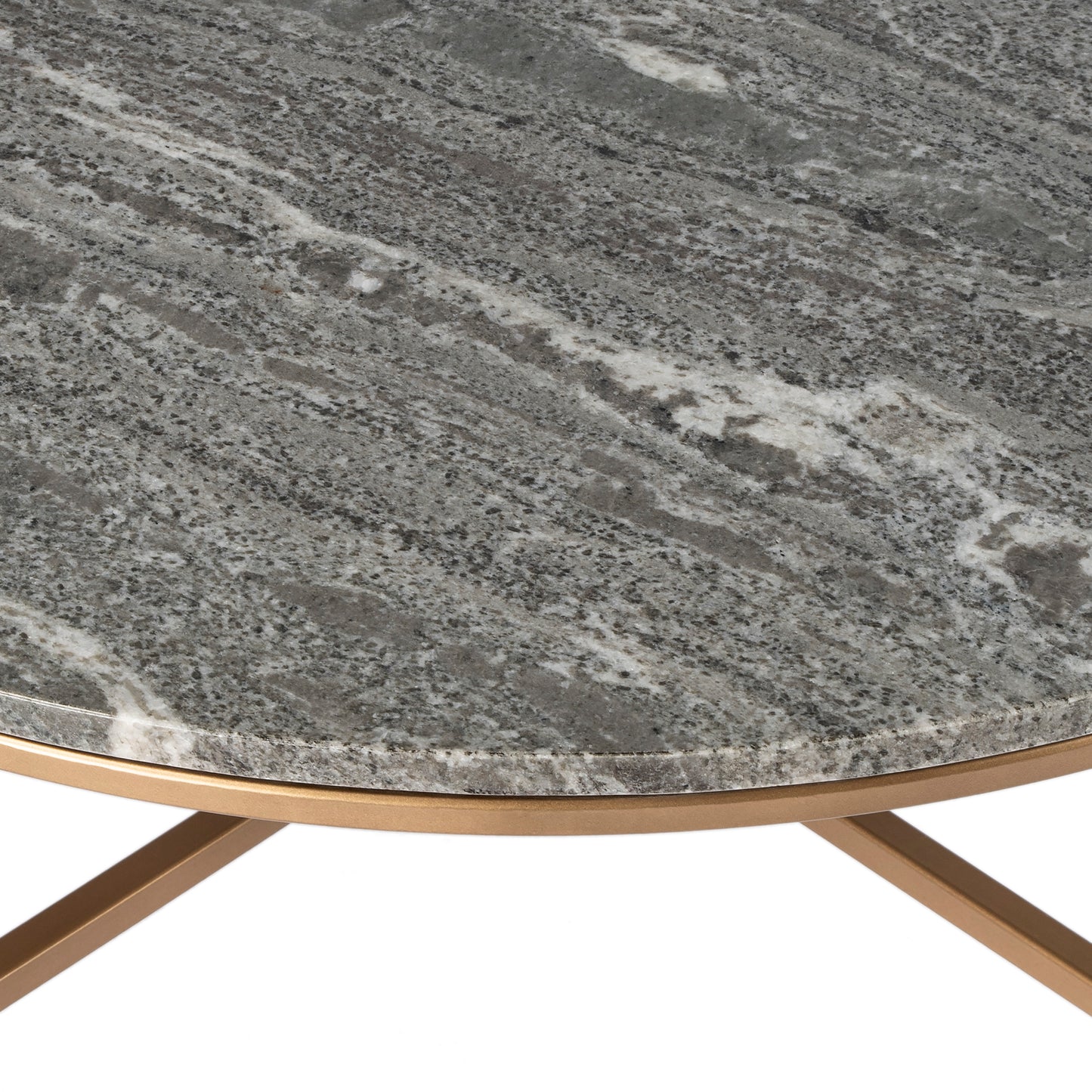 Grafton Marble Round Coffee Table in Gold,Gray 5628025
