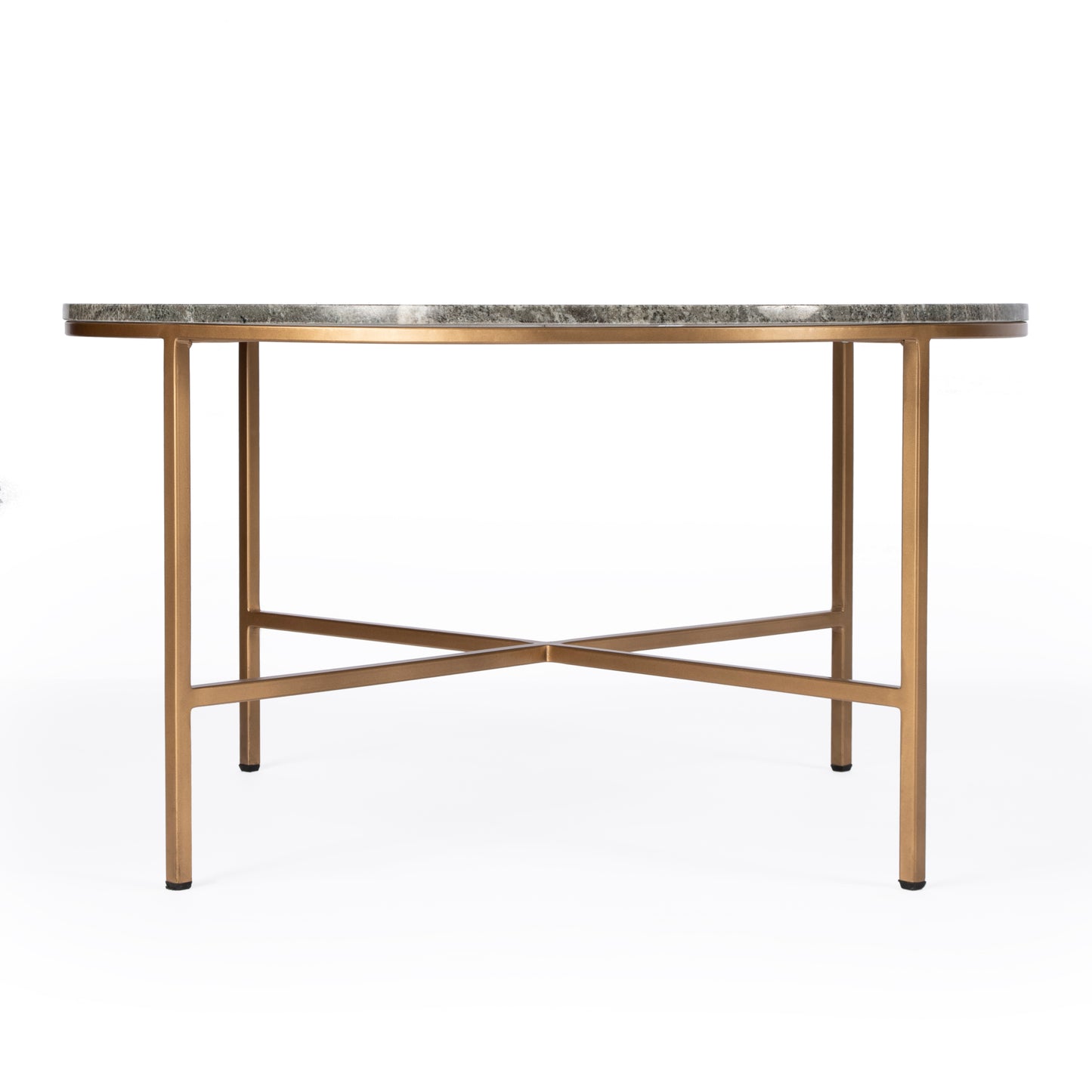 Grafton Marble Round Coffee Table in Gold,Gray 5628025