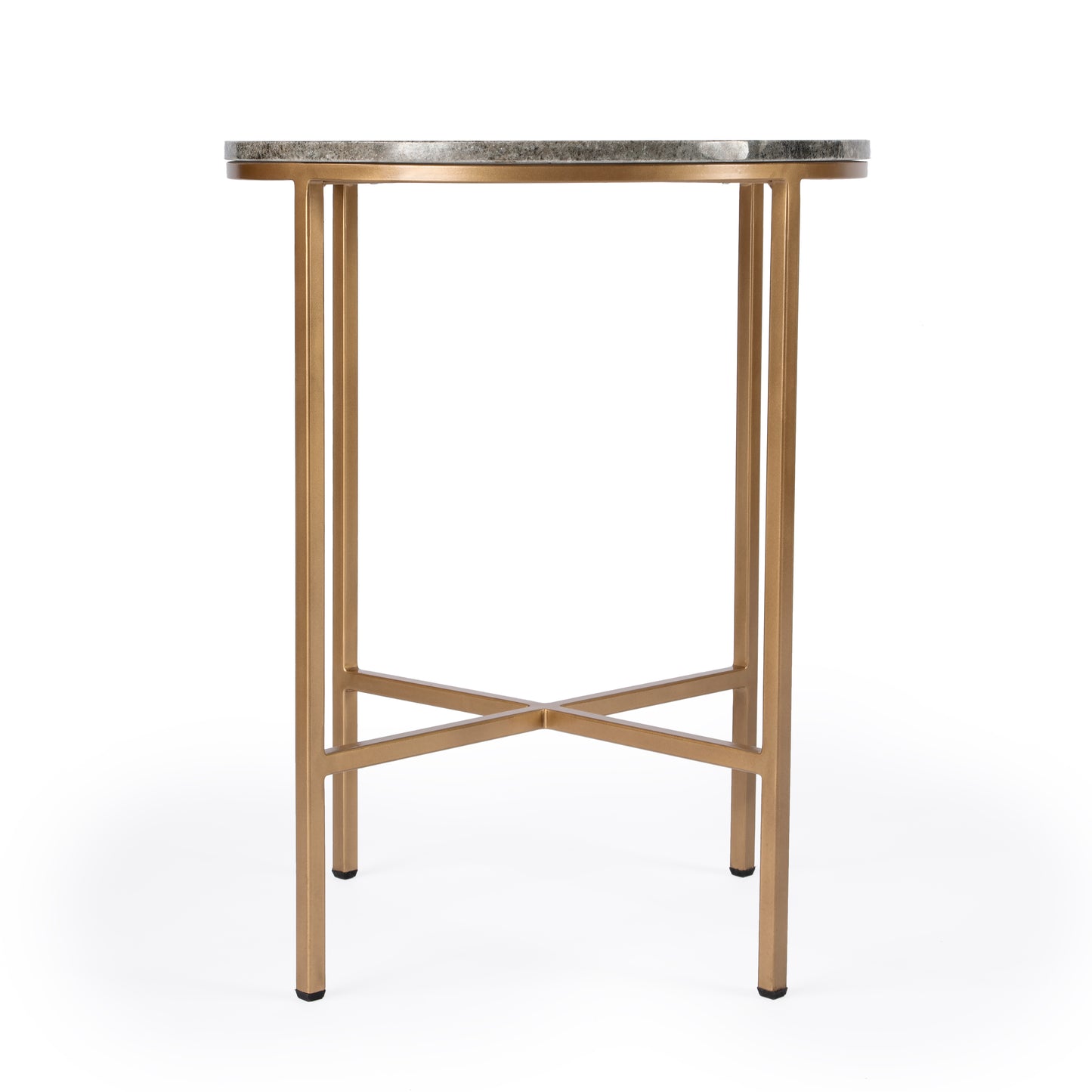 Butler Specialty Company Caty 18.25 in. W Round Marble and Metal End Table, Multi