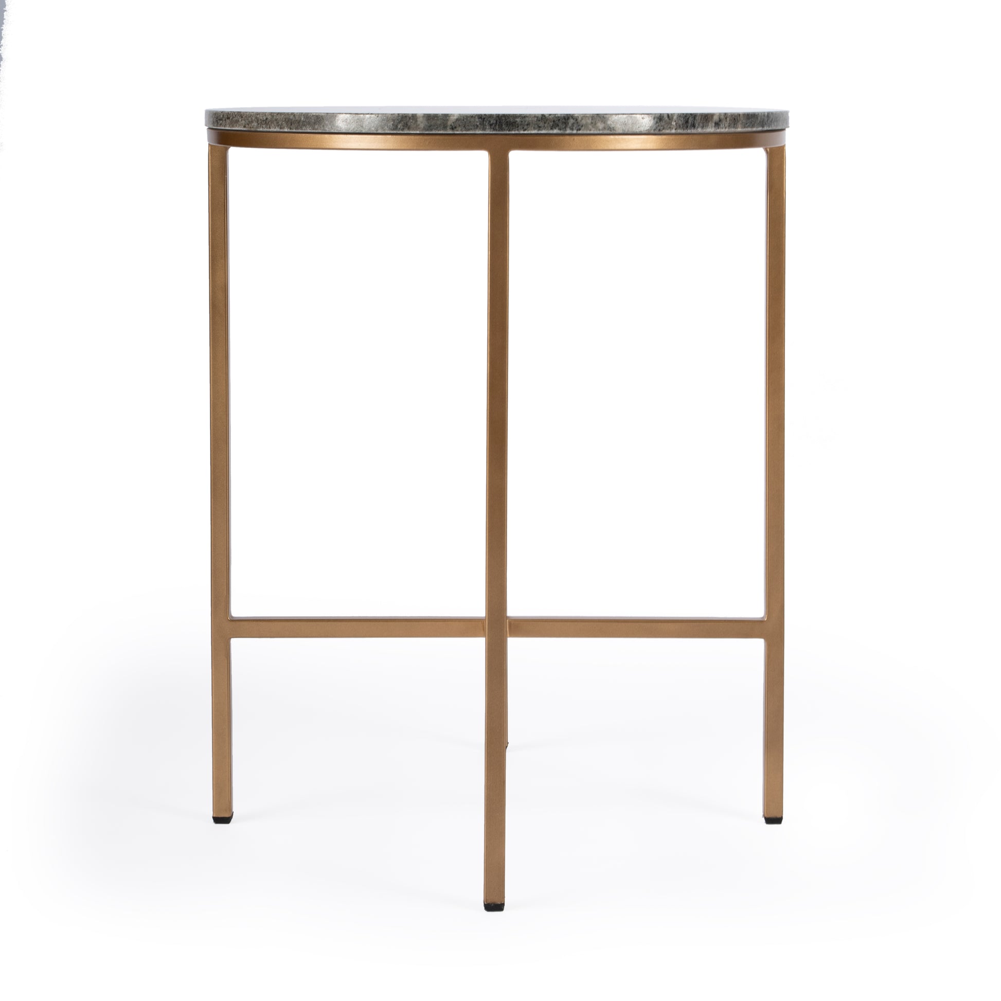 Butler Specialty Company Caty 18.25 in. W Round Marble and Metal End Table, Multi