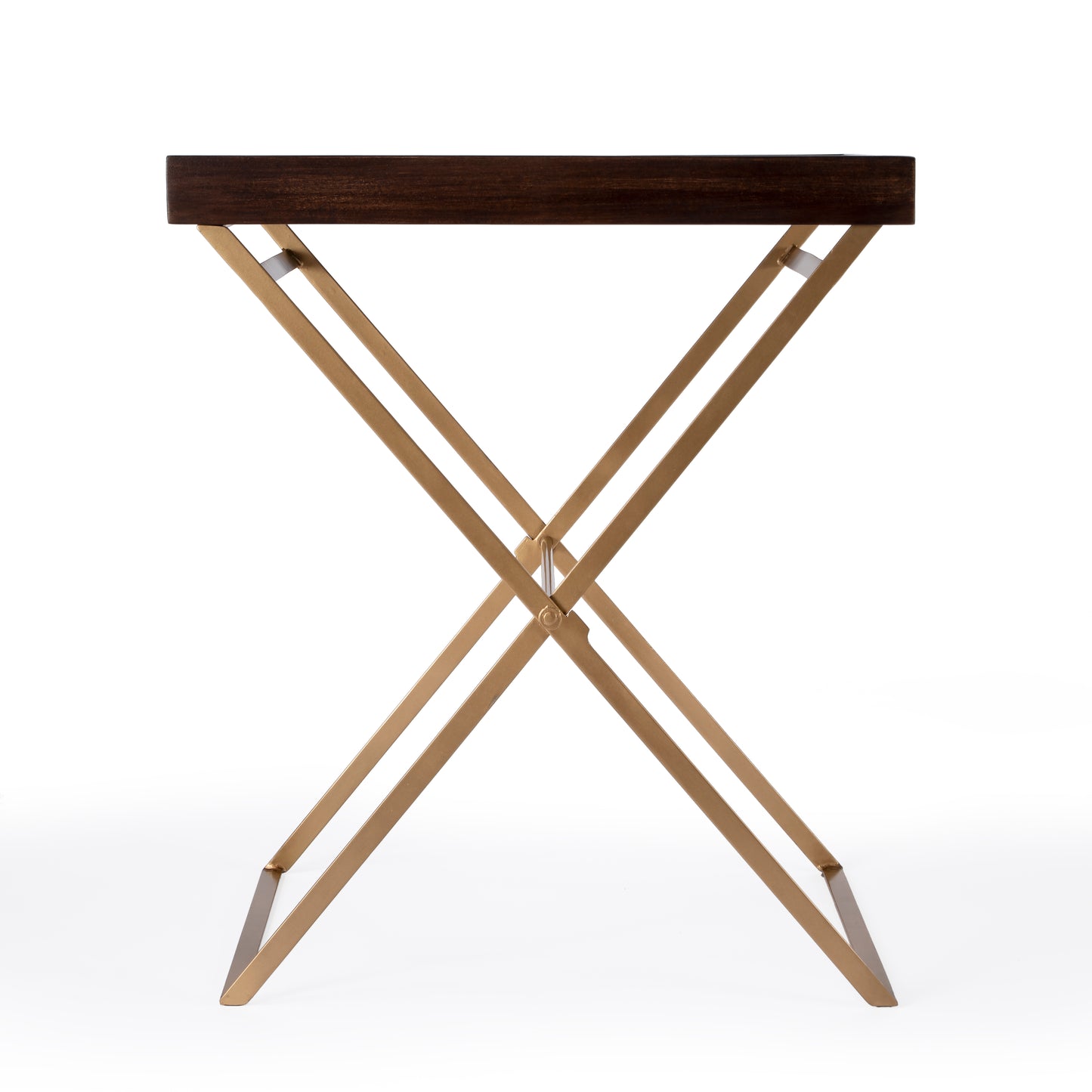 Butler Specialty Company Emma 23.75 in. W Rectangular Wood and Metal Removeable Top Foldable Tray Side Table, Multi
