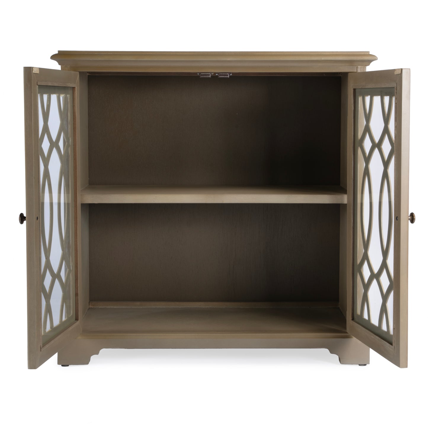 Butler Specialty Company Lee 31 in. W Rectangular Wood and Glass 2 Door Accent Storage Cabinet, Light Brown