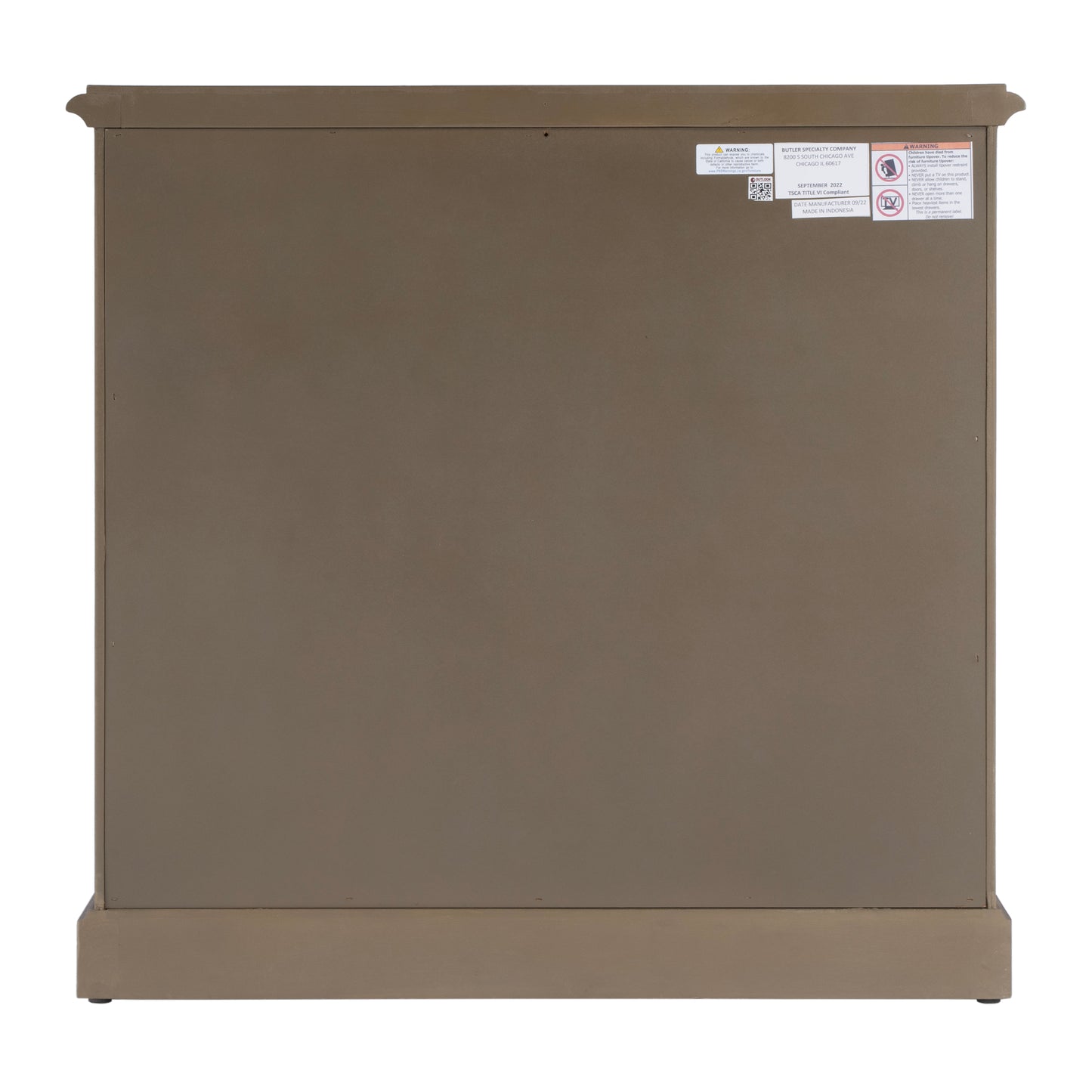Butler Specialty Company Lee 31 in. W Rectangular Wood and Glass 2 Door Accent Storage Cabinet, Light Brown