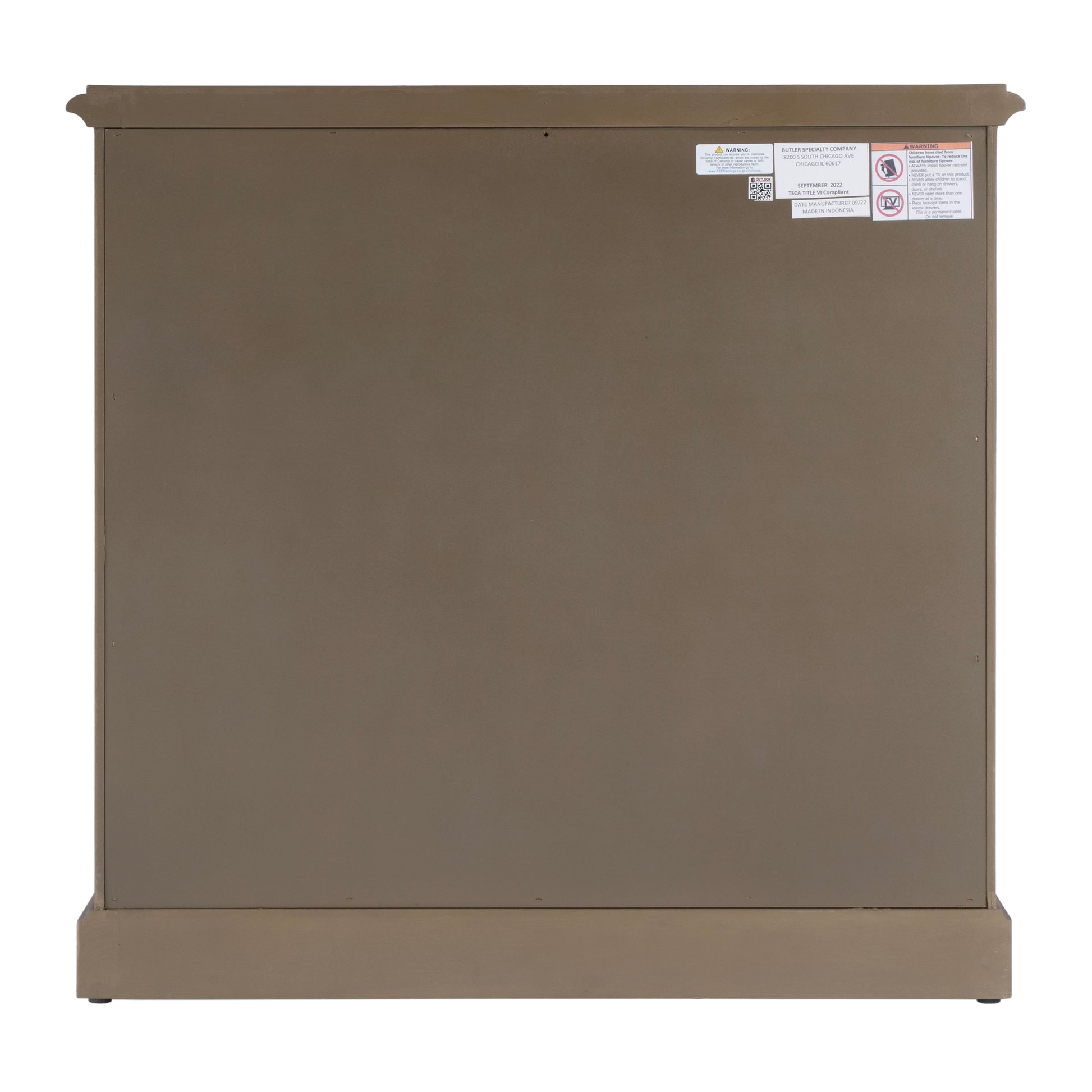 Butler Specialty Company Lee 31 in. W Rectangular Wood and Glass 2 Door Accent Storage Cabinet, Light Brown